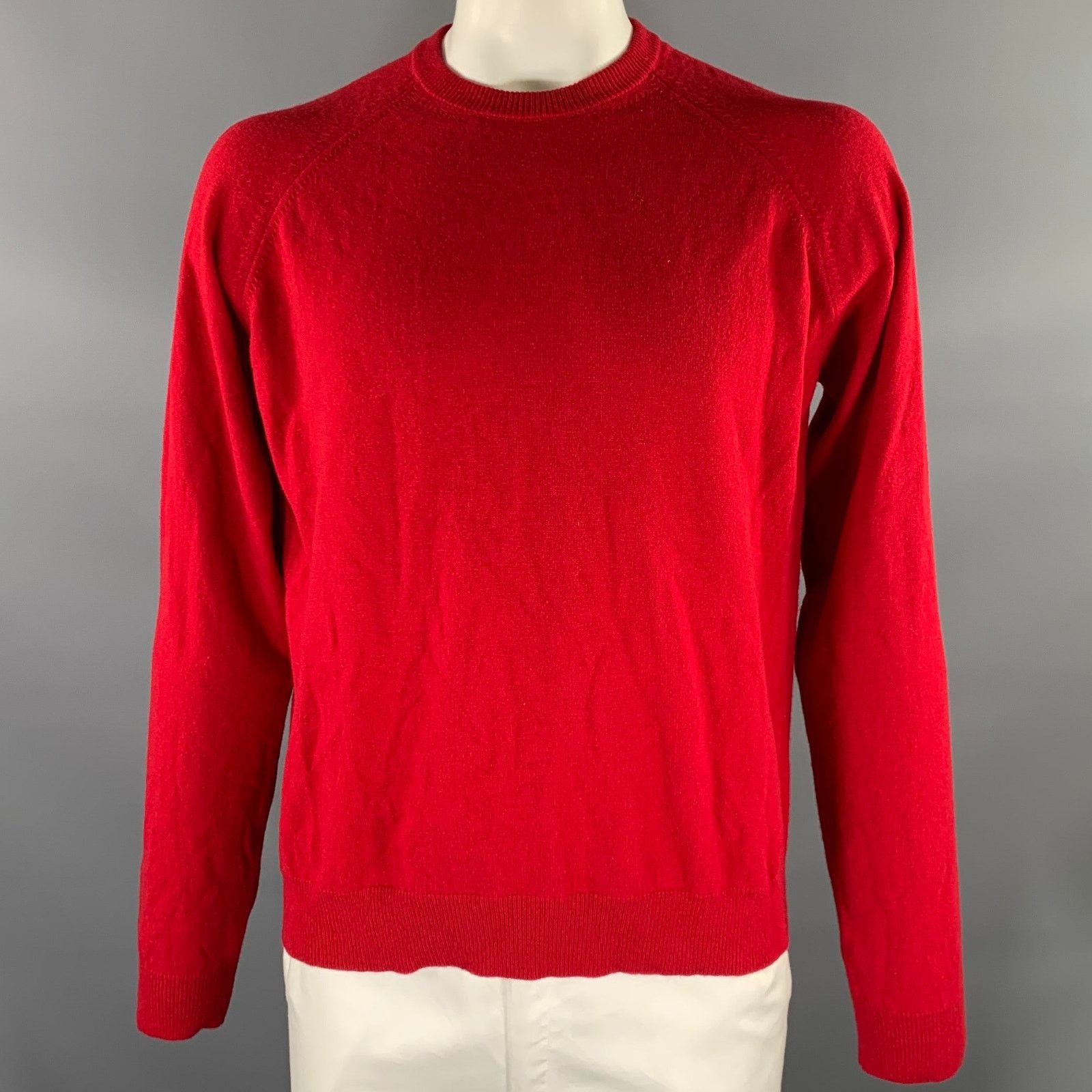 Haider Ackermann HAIDER ACKERMANN Red Knit Wool Cashmere Ribbed Sweater Size US L / EU 52-54 / 3 - 1 Thumbnail