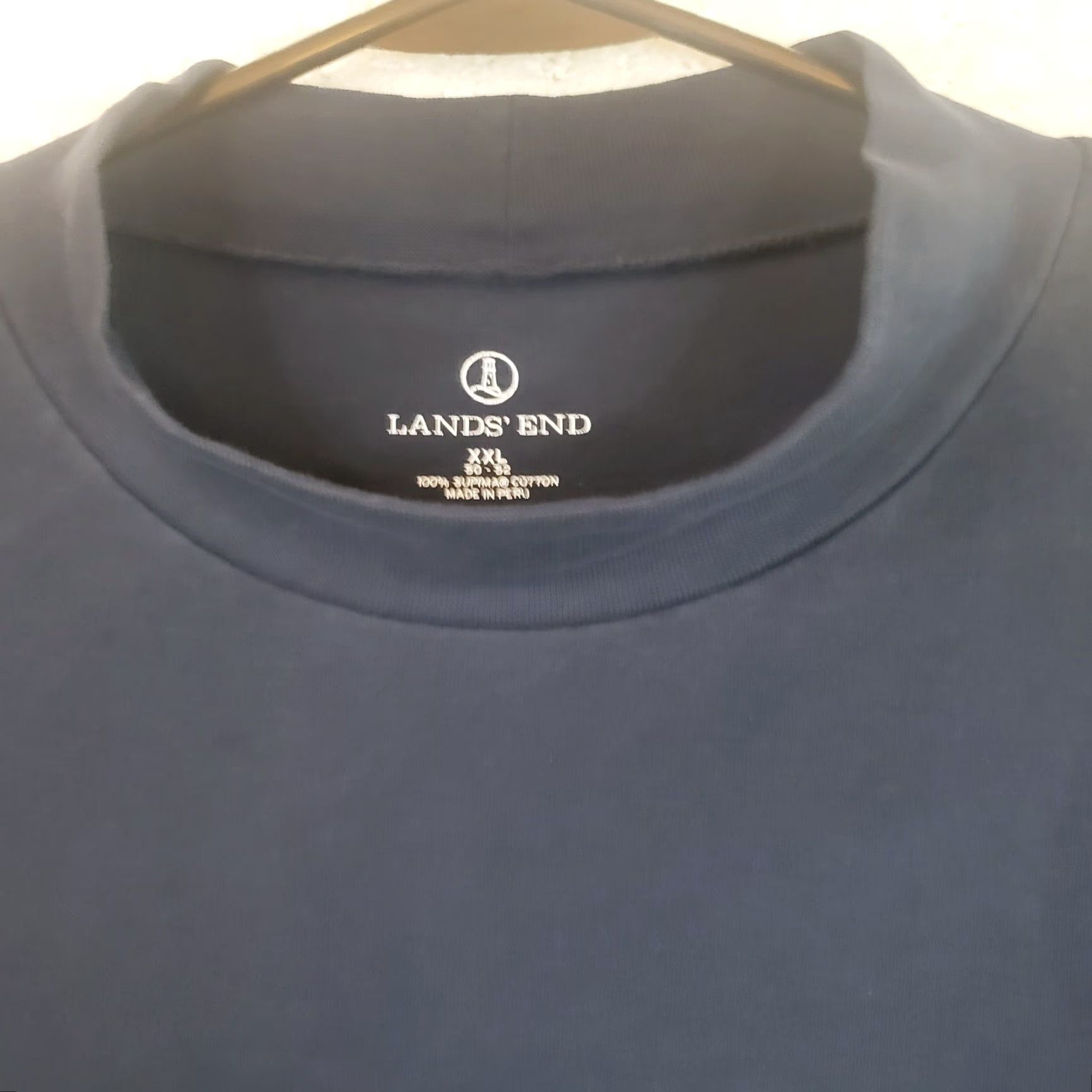 Lands' End Lands' End Super-T Shirt Men's XXL Black Supima Cotton Mock Neck Long Sleeve Shirt Size US XXL / EU 58 / 5 - 4 Thumbnail