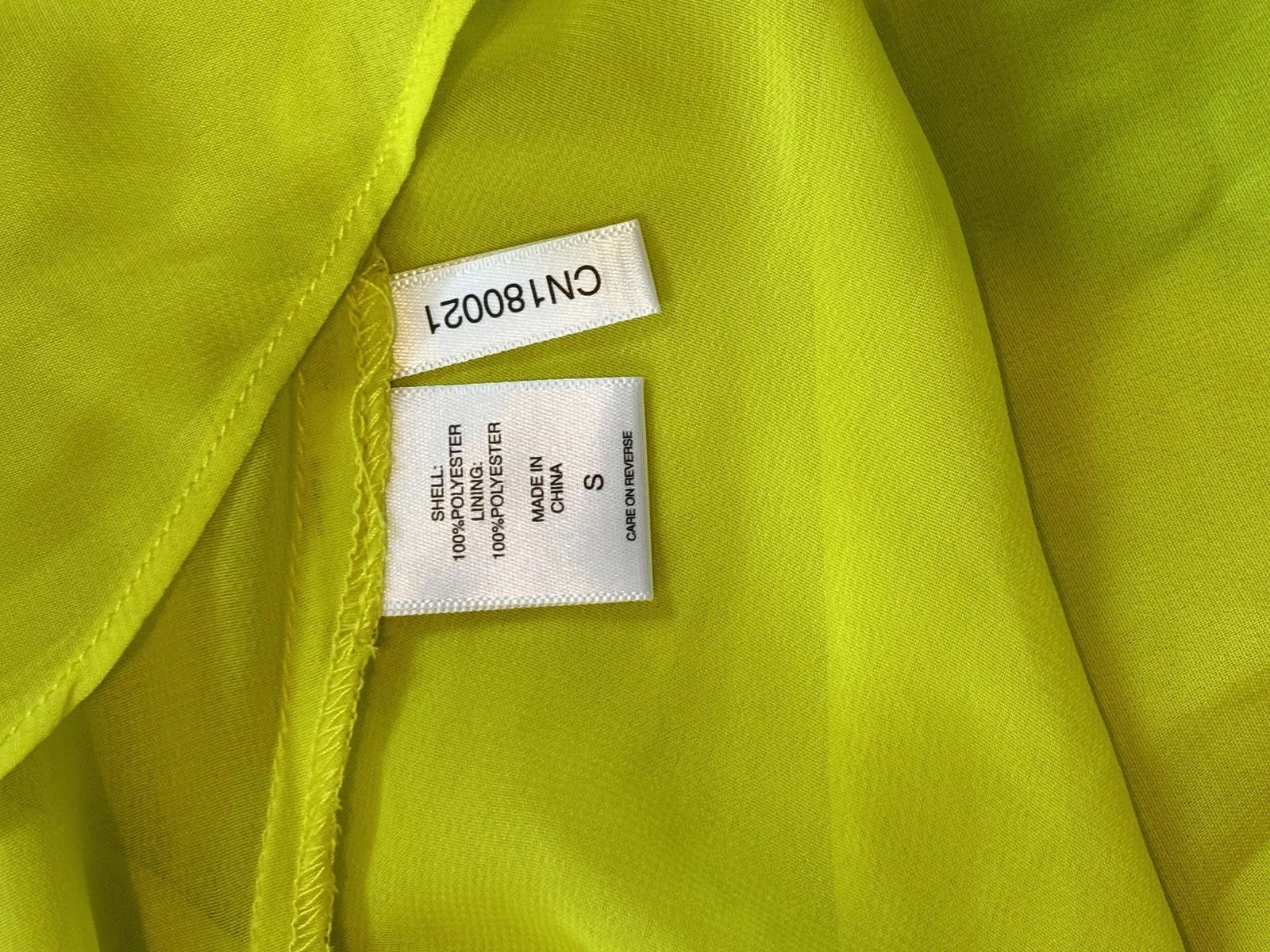 Designer NWT Vibrant Neon Yellow Sheer Maxi Halter Top Size S / US 4 / IT 40 - 9 Thumbnail