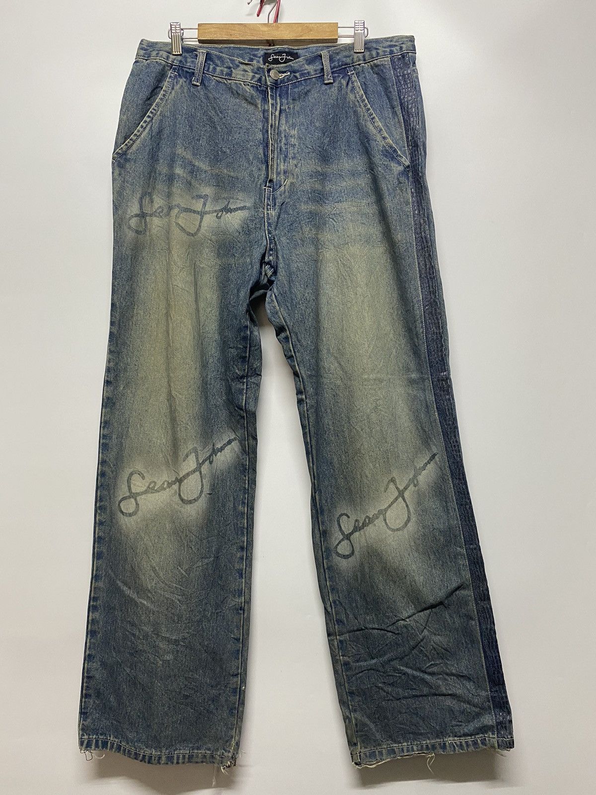 Sean John Sean John Mens Jeans Embroidered Sign Logo Retro Baggy Denim Size US 36 / EU 52 - 1 Thumbnail