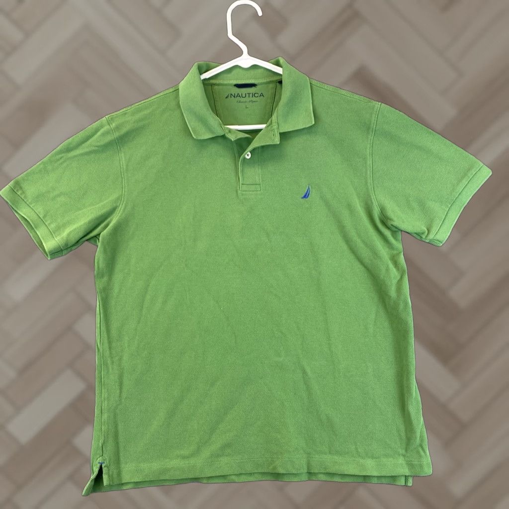 Tommy Hilfiger Nautica POLO SHIRT Men Classic Size L Green Polo Rugby Slimming 65-34 Size US L / EU 52-54 / 3 - 1 Thumbnail