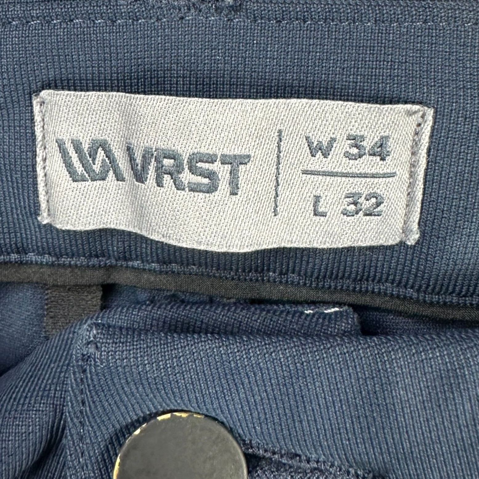 Vintage VRST Golf Pants Chino Mens 34X32 Blue Performance Straight Leg Flat Front Pocket Casual Mens Size US 34 / EU 50 - 3 Thumbnail