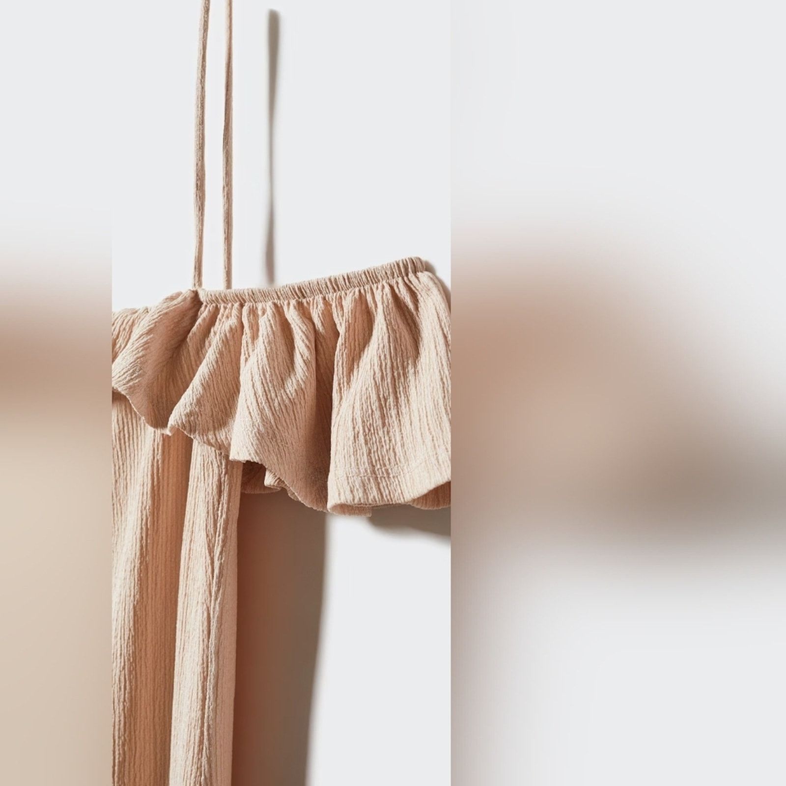 Mango Mango Janice Bone Nude Ruffle Sleeveless Midi Dress 6 NWT Size M / US 6-8 / IT 42-44 - 2 Thumbnail