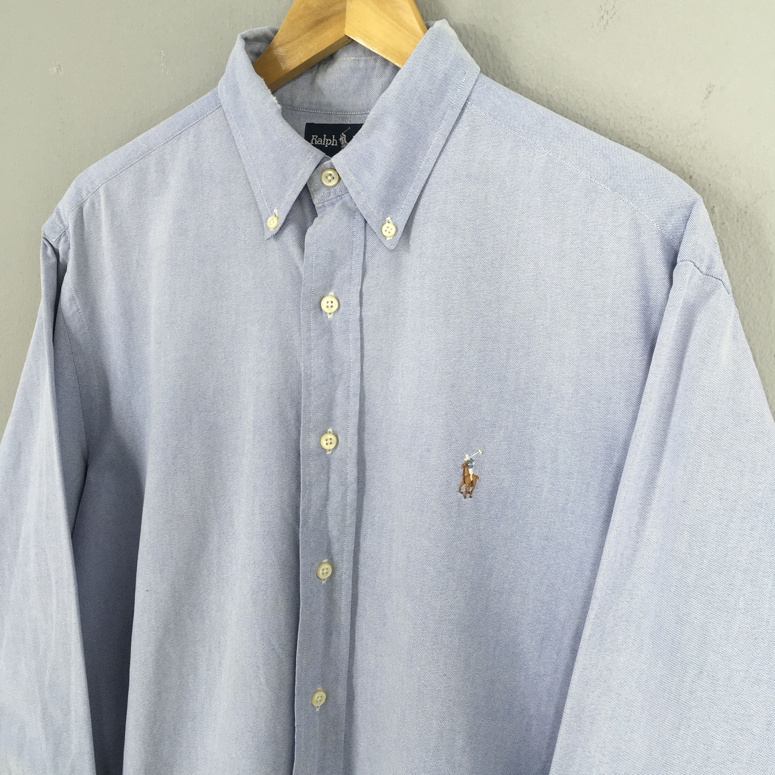 Ralph Lauren Vintage Ralph Lauren Blue Yarmout Shirt XLarge Size US XL / EU 56 / 4 - 3 Thumbnail