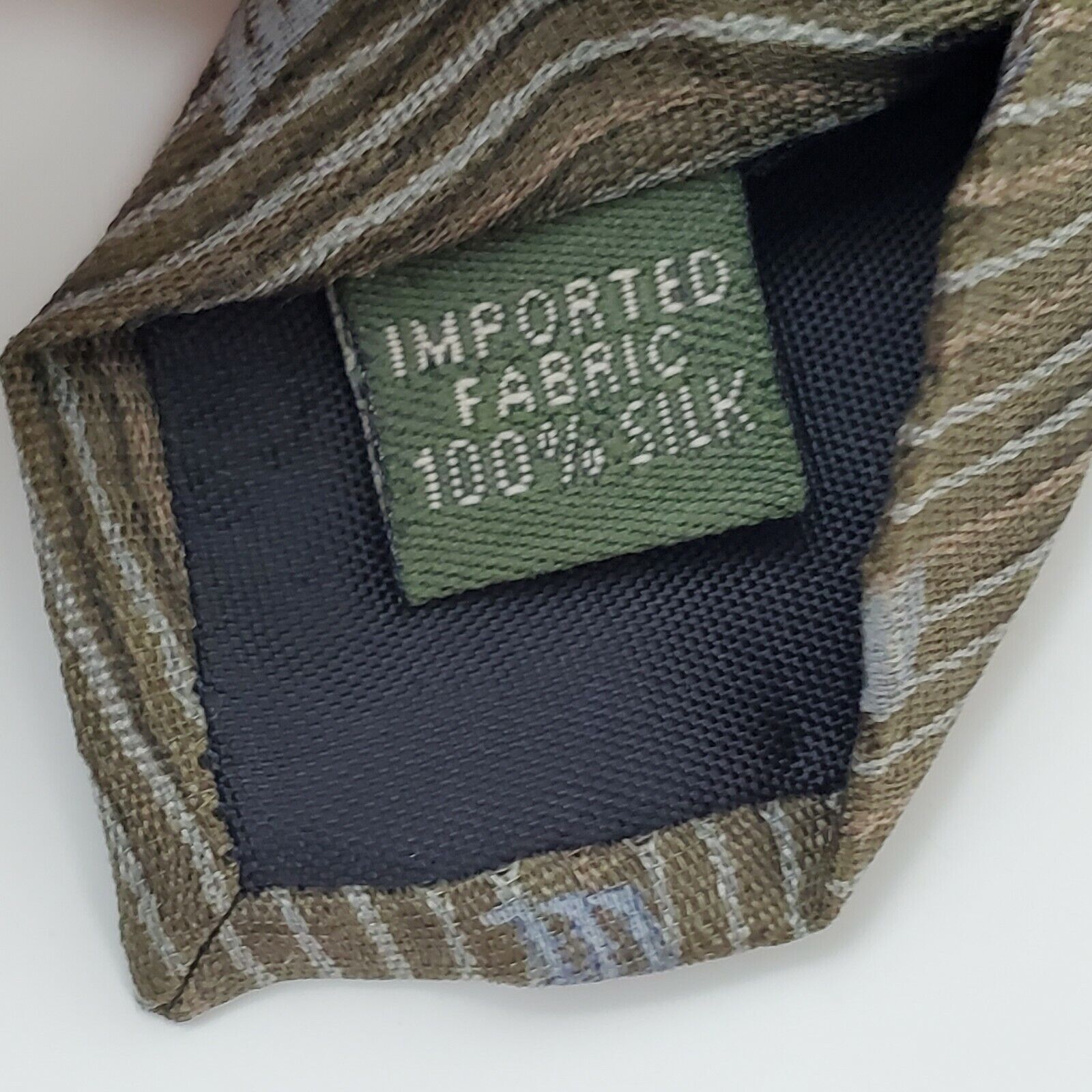 Dockers Dockers Khakis Silk Tie Green Geometric Wavy Wide Size ONE SIZE - 4 Thumbnail
