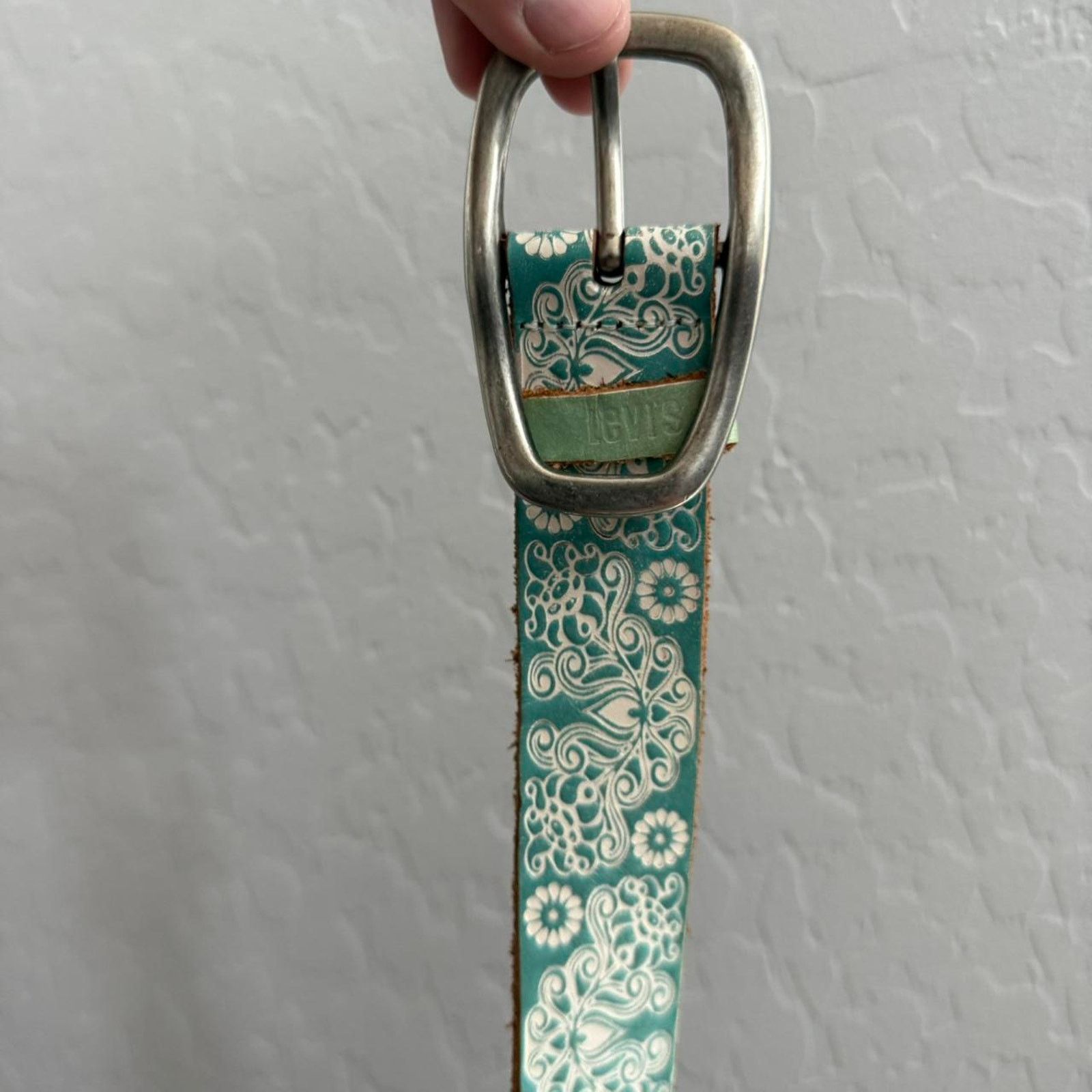 Levi's Vintage Levis Leather Embossed Floral Belt Size ONE SIZE - 4 Thumbnail