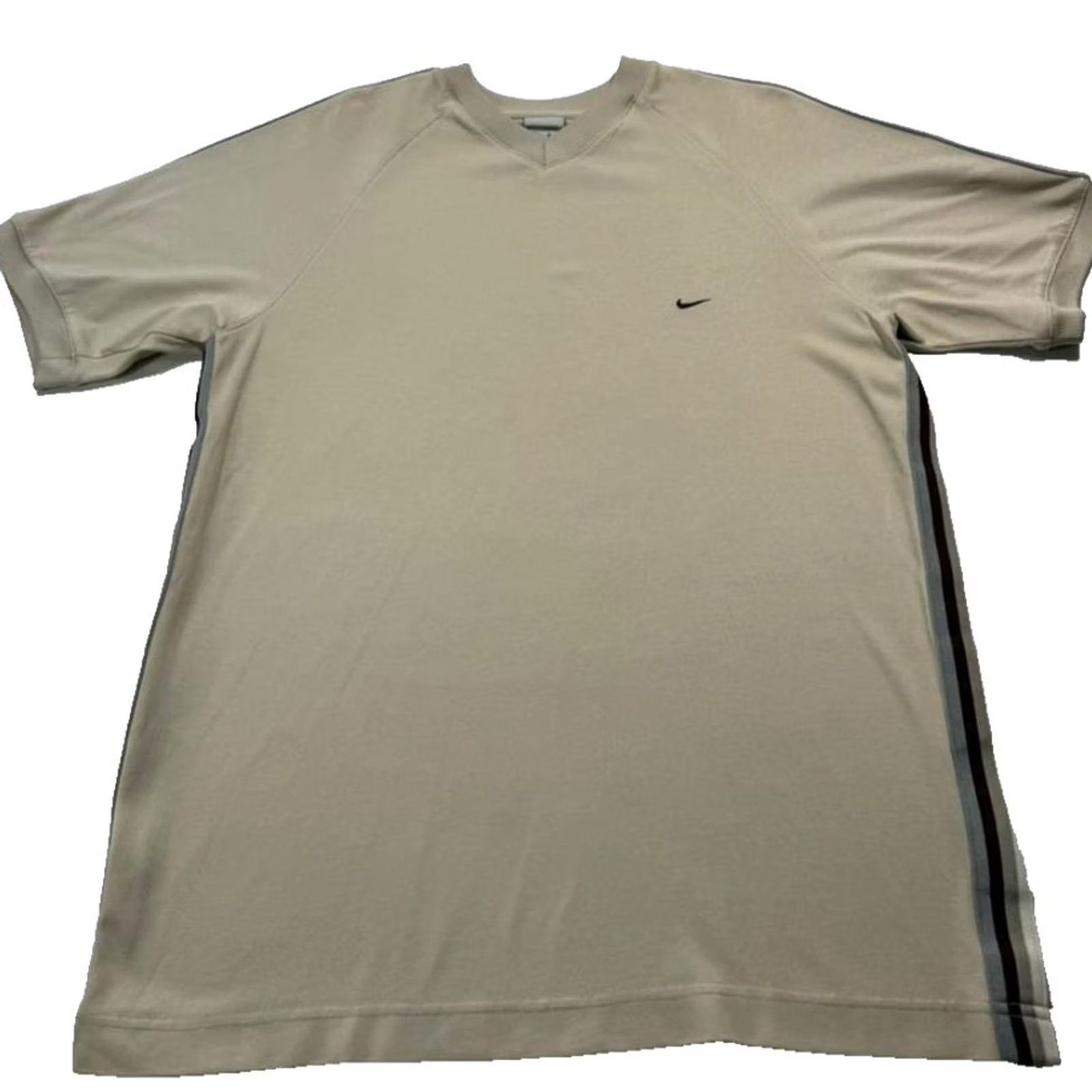 Nike Nike Men'S Beige Cotton V-Neck T-Shirt Casual Short Sleeve Tee Size L Size US L / EU 52-54 / 3 - 2 Thumbnail