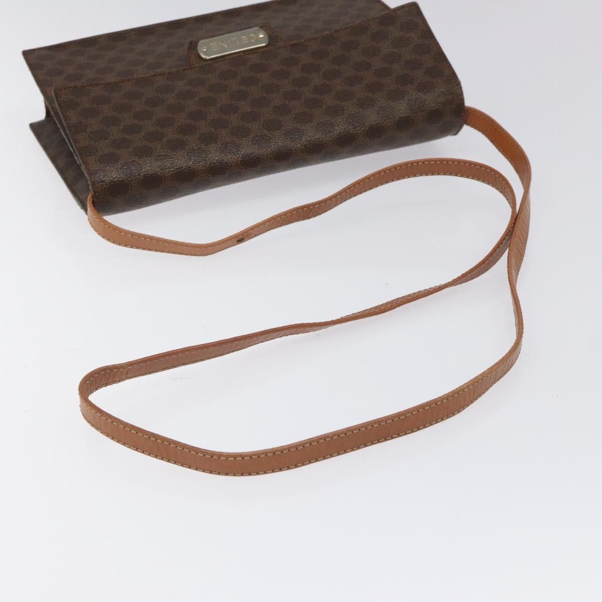 Celine CELINE Macadam Canvas Shoulder Bag Pvc Gold Brown Size ONE SIZE - 7 Thumbnail