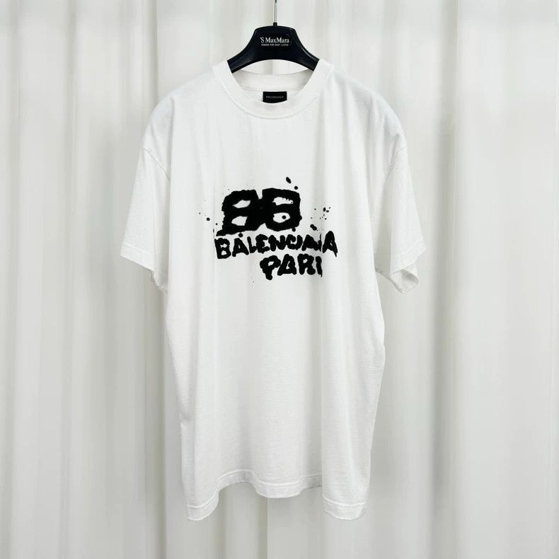 Balenciaga Balenciaga New Double B Splash Ink Letter Short Sleeve Size US M / EU 48-50 / 2 - 1 Thumbnail