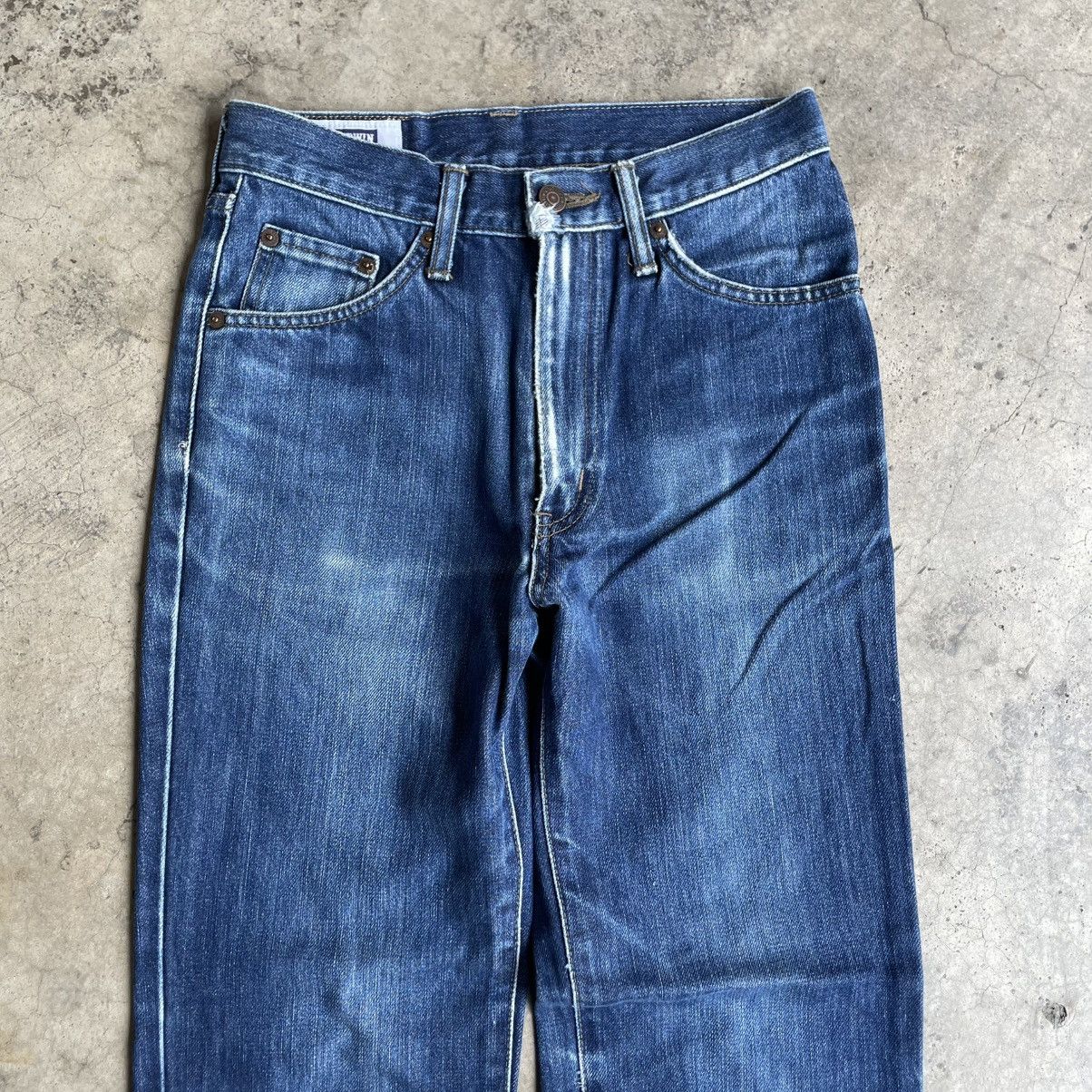 Edwin 🔥Vintage Edwin 402 Stoned Washed Ripped Distress Denim Jeans Size US 27 - 2 Thumbnail