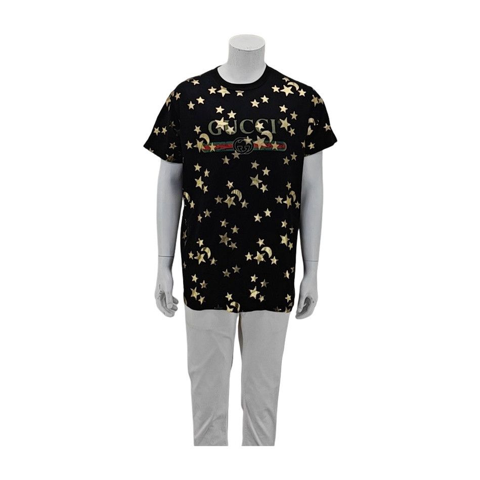 Gucci Gucci Gold Star Moon Print T-Shirt Size L Size US L / EU 52-54 / 3 - 1 Thumbnail