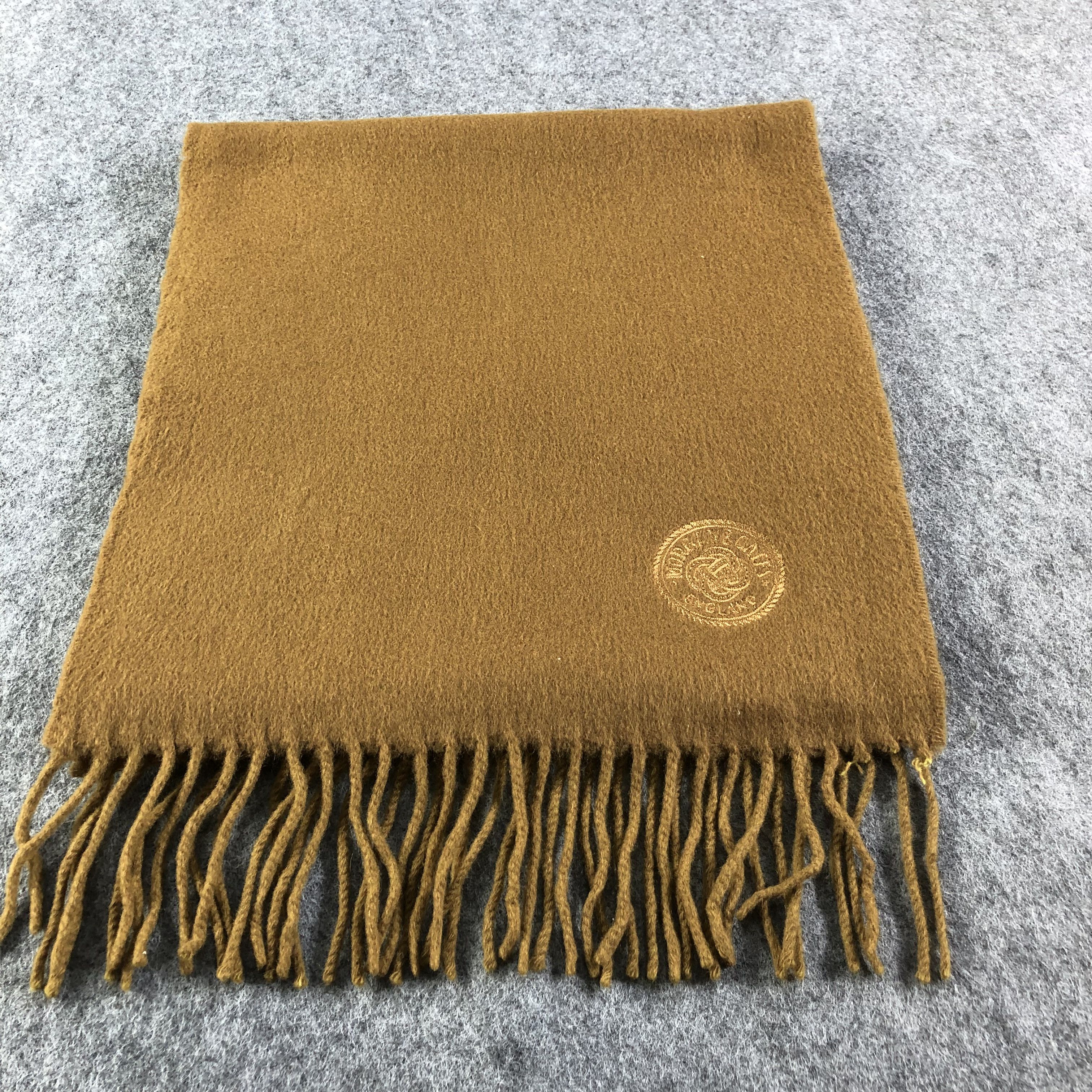 Vintage Morgan Oates Plain Tan Cashmere Scarf Muffler V1641 Size ONE SIZE - 2 Thumbnail