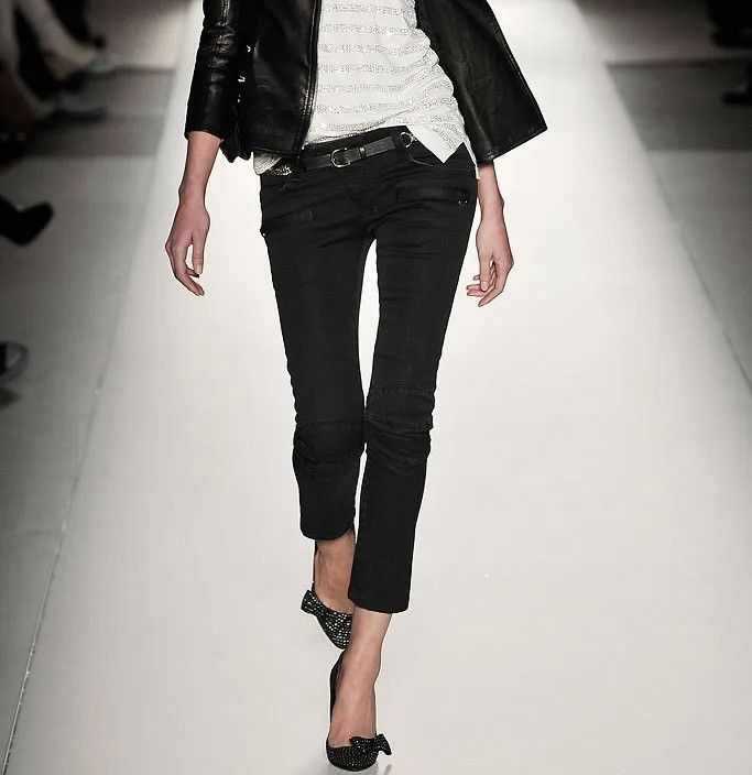 Balmain BALMAIN Decarnin FW 2009 Waxed Biker Black Denim Jeans Zip Size US 28 / EU 44 - 3 Thumbnail