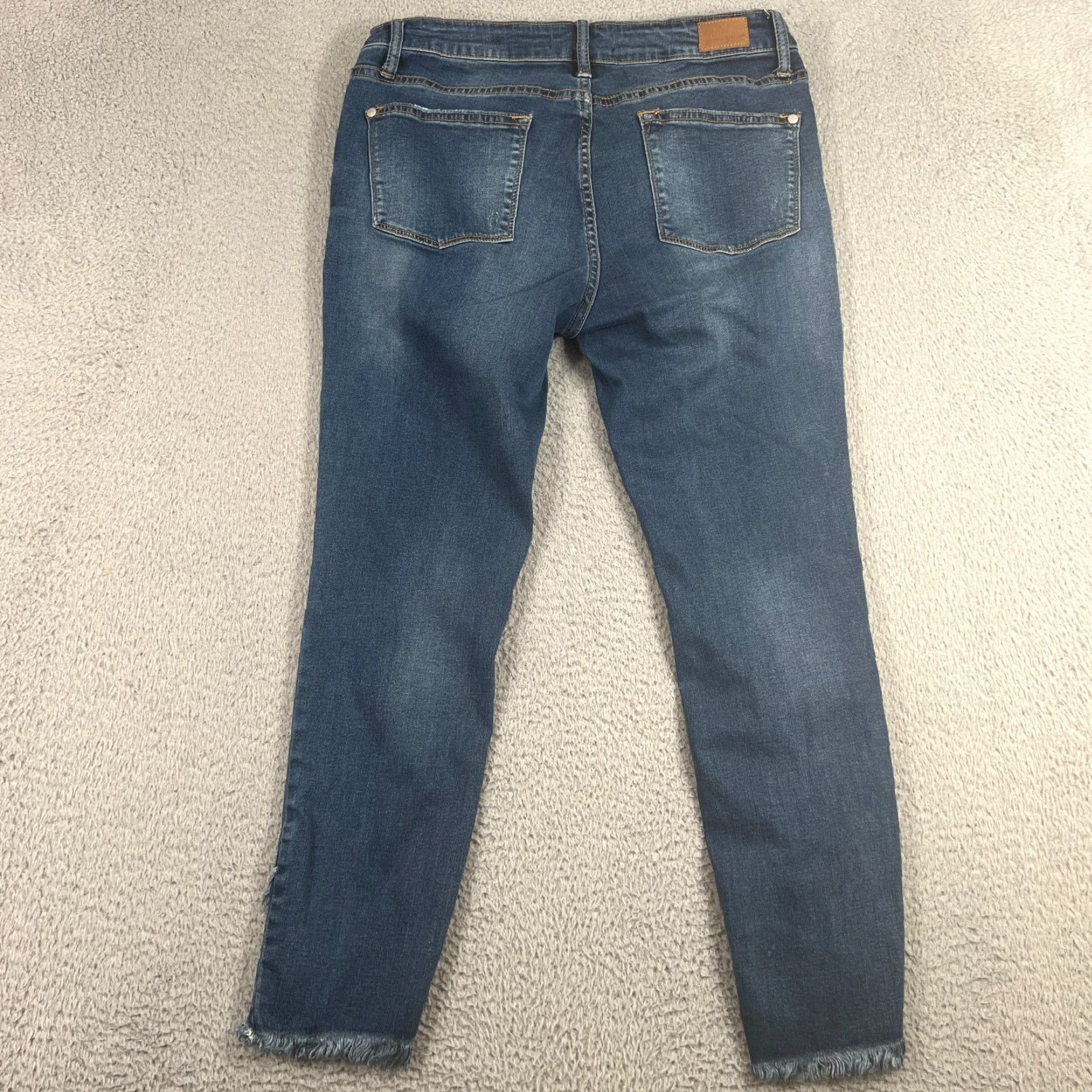 Vintage Judy Blue Jeans Women 15/32 Blue Medium Wash Skinny Fit Stretch Raw Hem Size 24" / US 00 / IT 34 - 7 Thumbnail