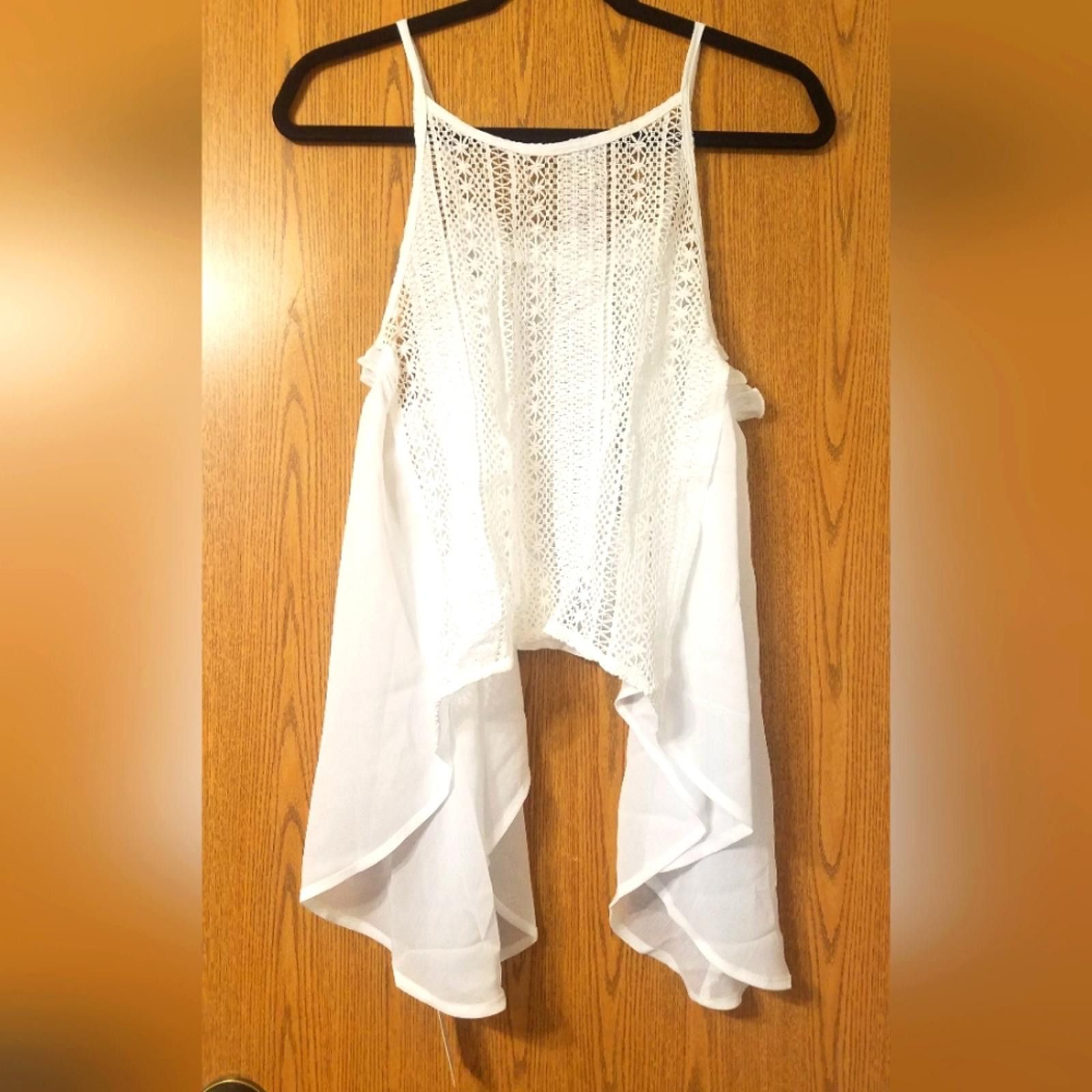 Other NWT White Crochet High-Low Tank Top Size Small Size S / US 4 / IT 40 - 1 Thumbnail