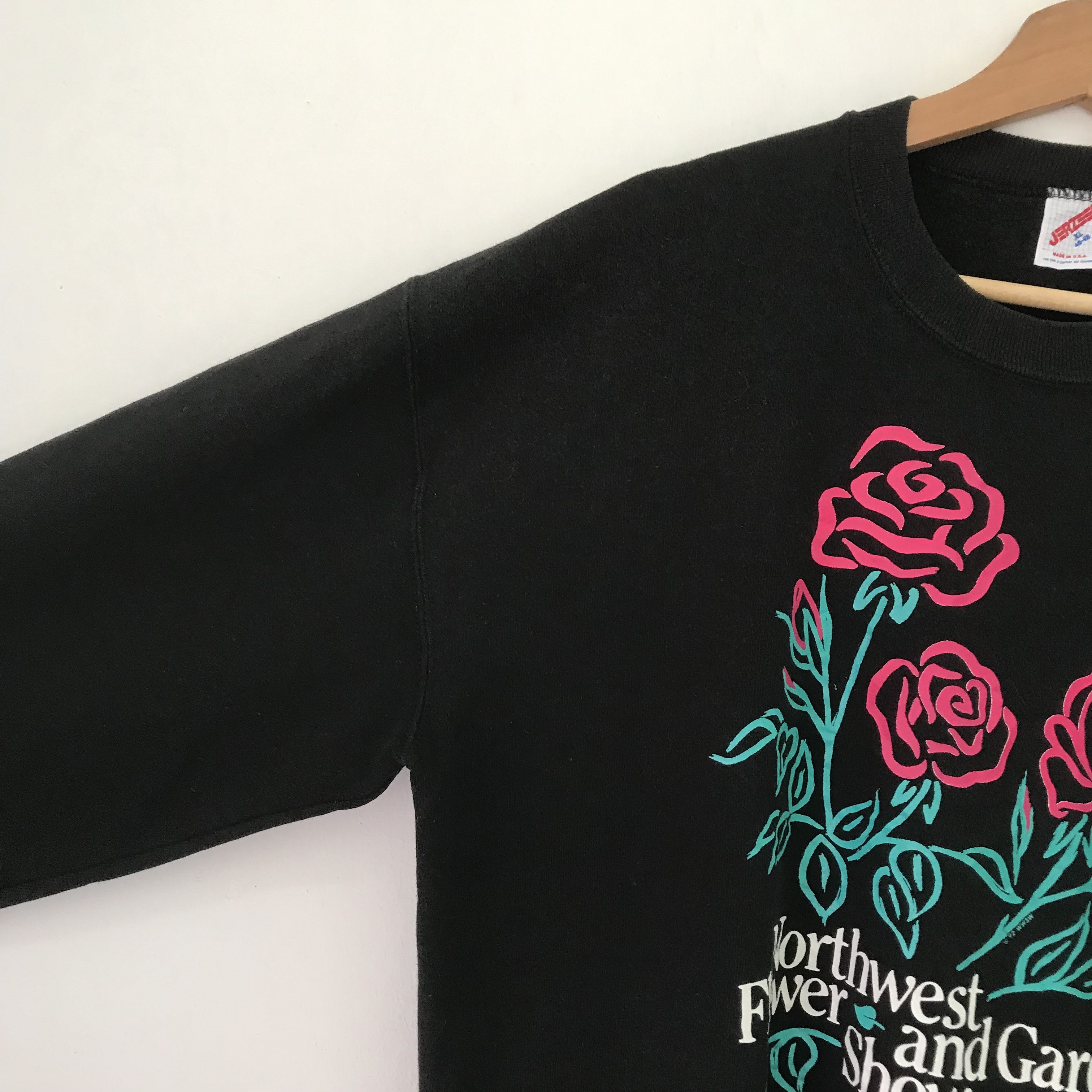 Jerzees Vintage 1990s Northwest Flower And Garden Show Black - 647 Size US XL / EU 56 / 4 - 4 Thumbnail