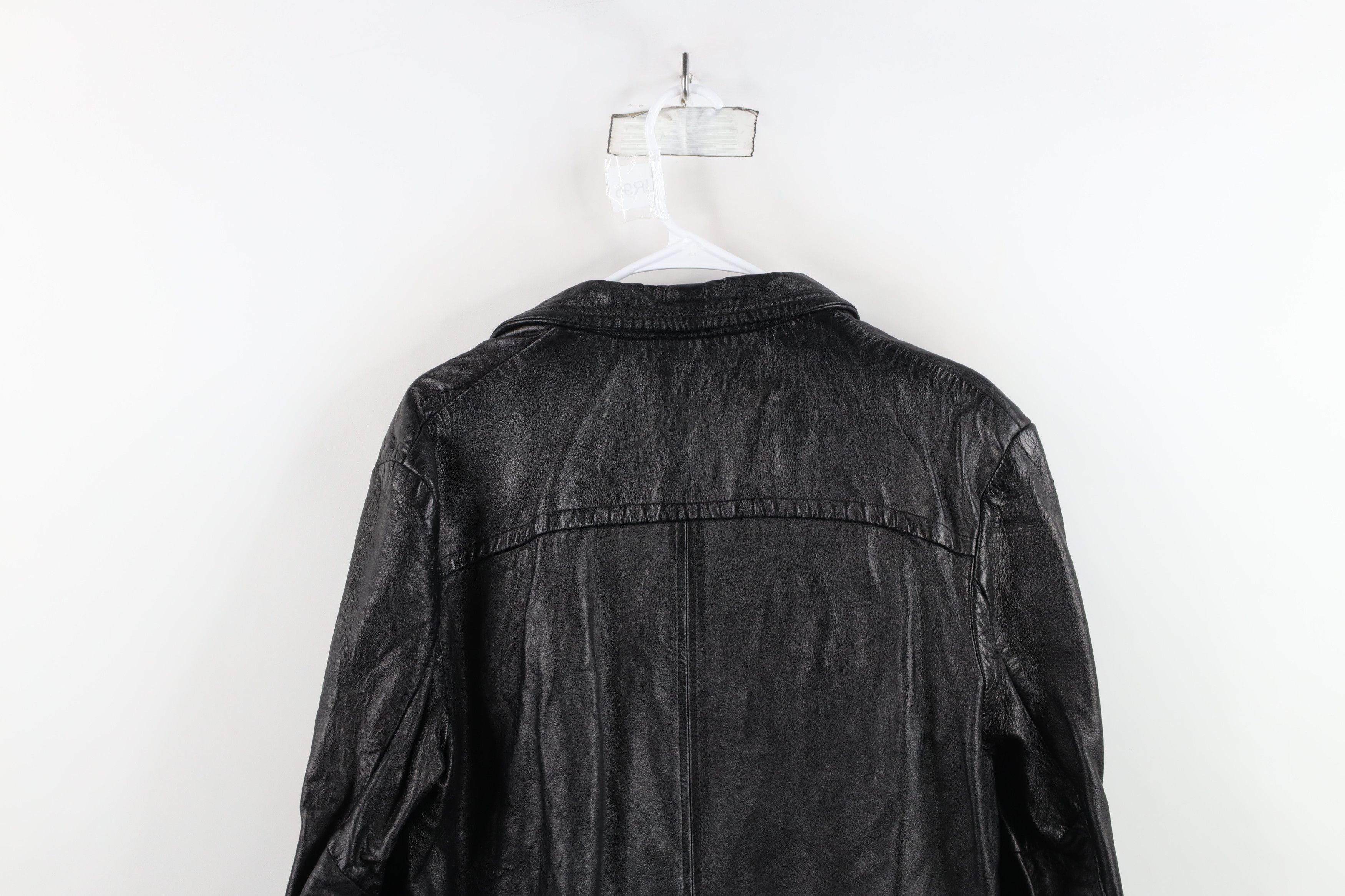 Vintage Vintage 70s Streetwear Full Button Leather Jacket Black Size US L / EU 52-54 / 3 - 15 Thumbnail