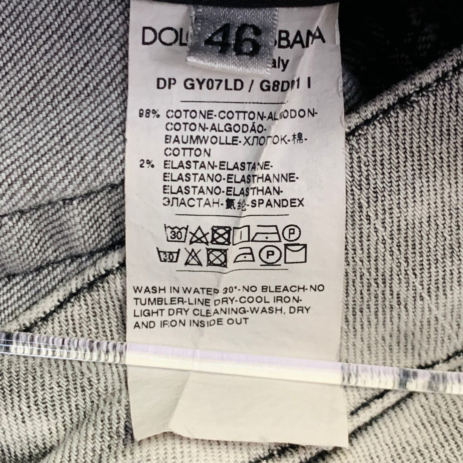 Dolce & Gabbana Size 30 Grey Cotton Blend Twill Skinny Zip Fly Jeans Size US 30 / EU 46 - 9 Thumbnail