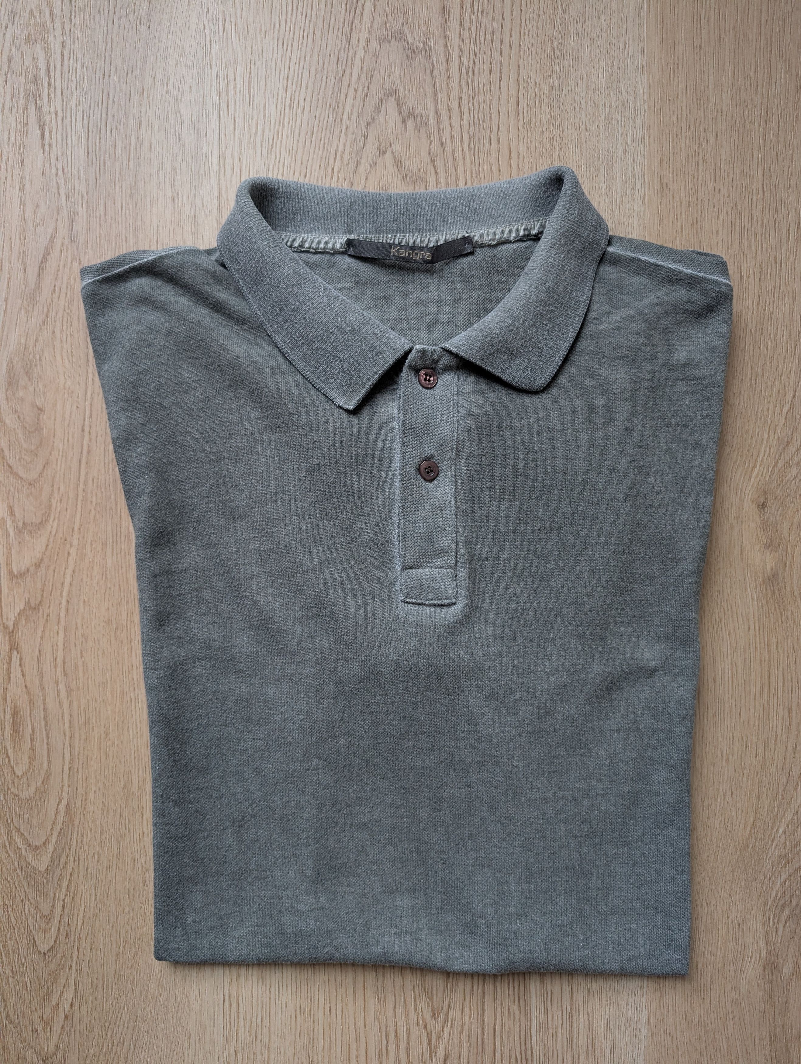 Other Kangra Men's Classic Grey Faded Polo Luxury Shirt Italy Size US L / EU 52-54 / 3 - 12 Thumbnail