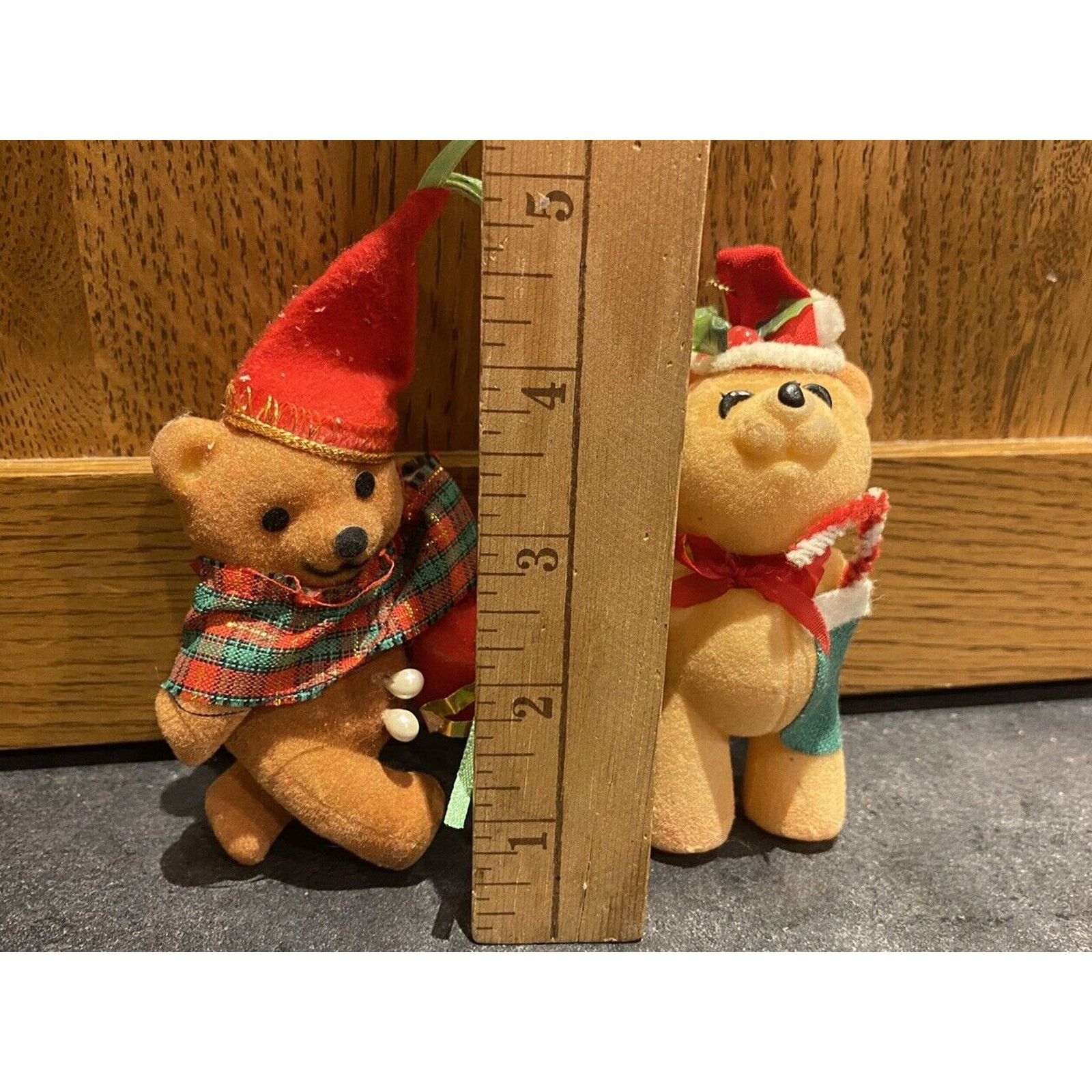 Other Vintage Flocked Bears Christmas Ornaments Lot Of 2 Size ONE SIZE - 2 Thumbnail