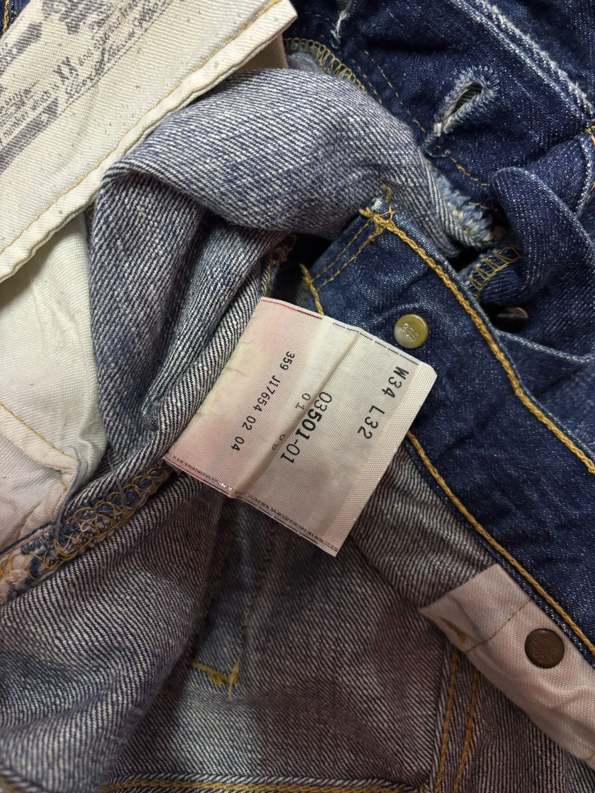 Levi's Vtg 90s Levis 501 Distressed Jeans Size US 34 / EU 50 - 9 Thumbnail