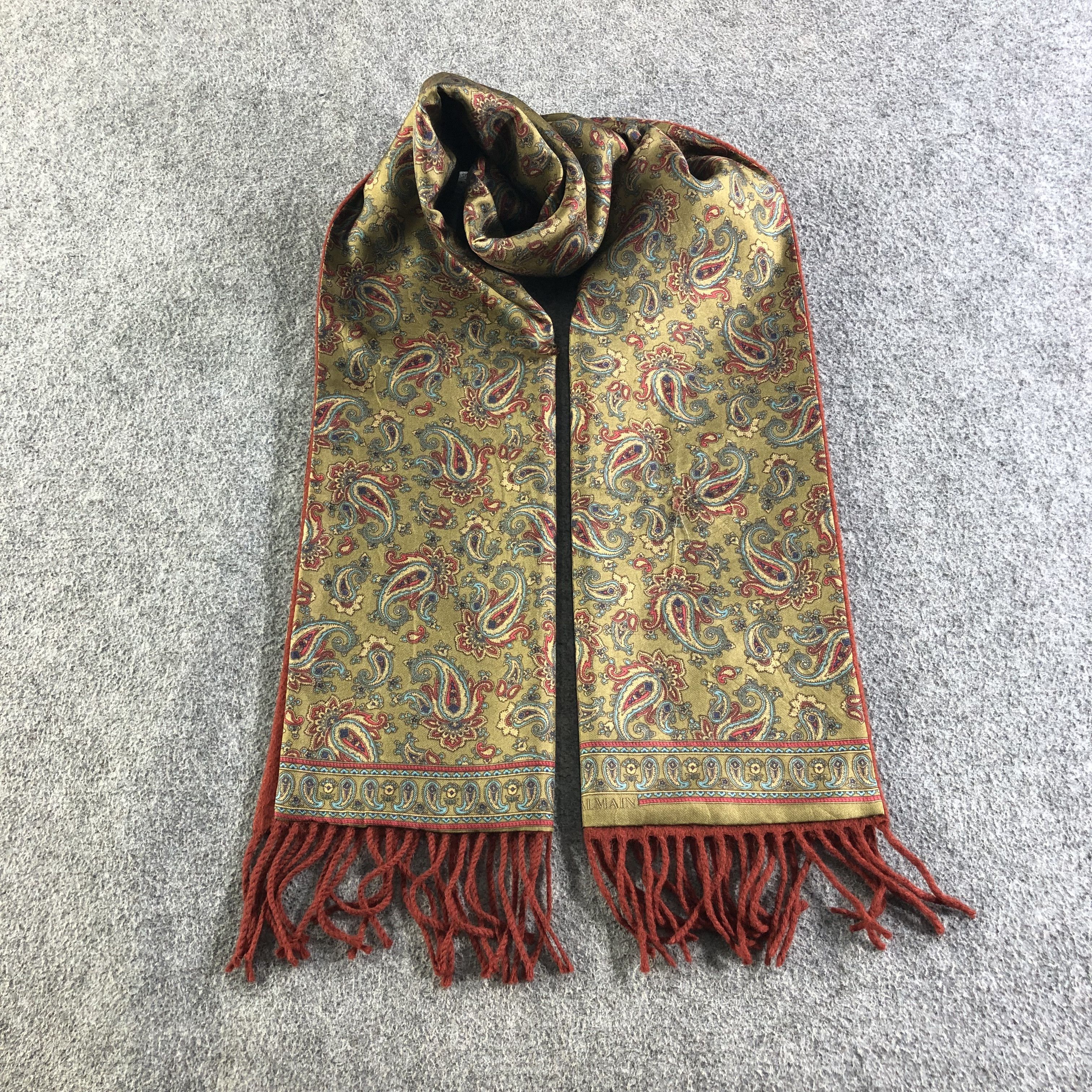 Pierre Balmain Pierre Balmain Silk/Wool Paisley Scarf Muffler V2550 Size ONE SIZE - 1 Thumbnail