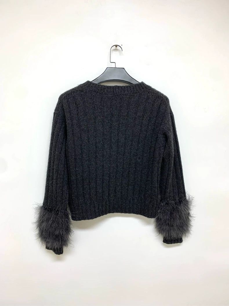Prada Prada Fur Sleeve Sweater Cardigan-2506 Size S / US 4 / IT 40 - 2 Thumbnail