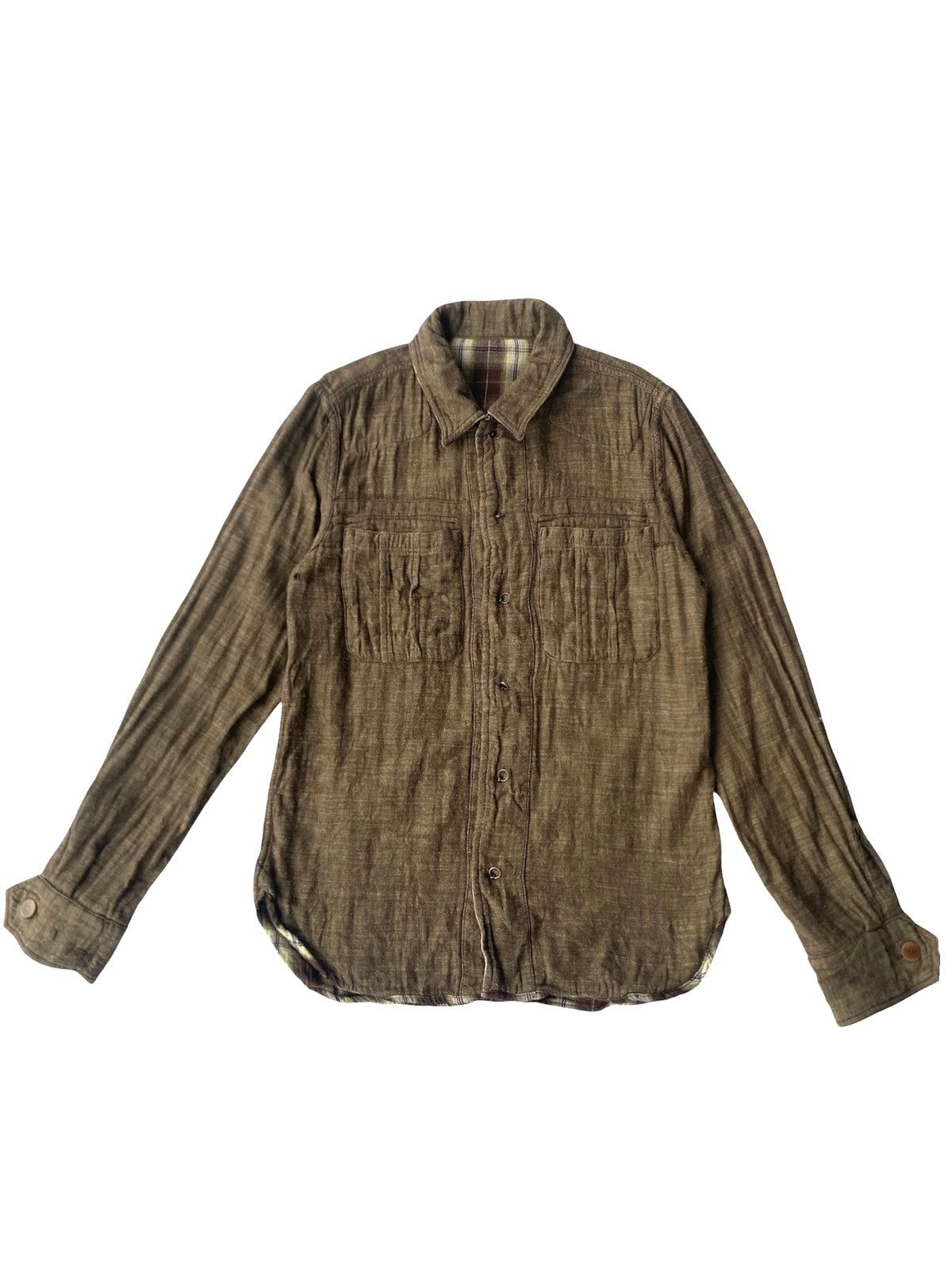 Nigel Cabourn Nigel Cabourn Reversible Flannel Plaid Pattern Shirt Size US S / EU 44-46 / 1 - 5 Thumbnail