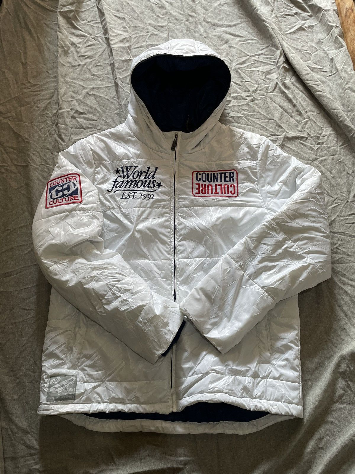 Y2k vintage counter culture puffer jacket