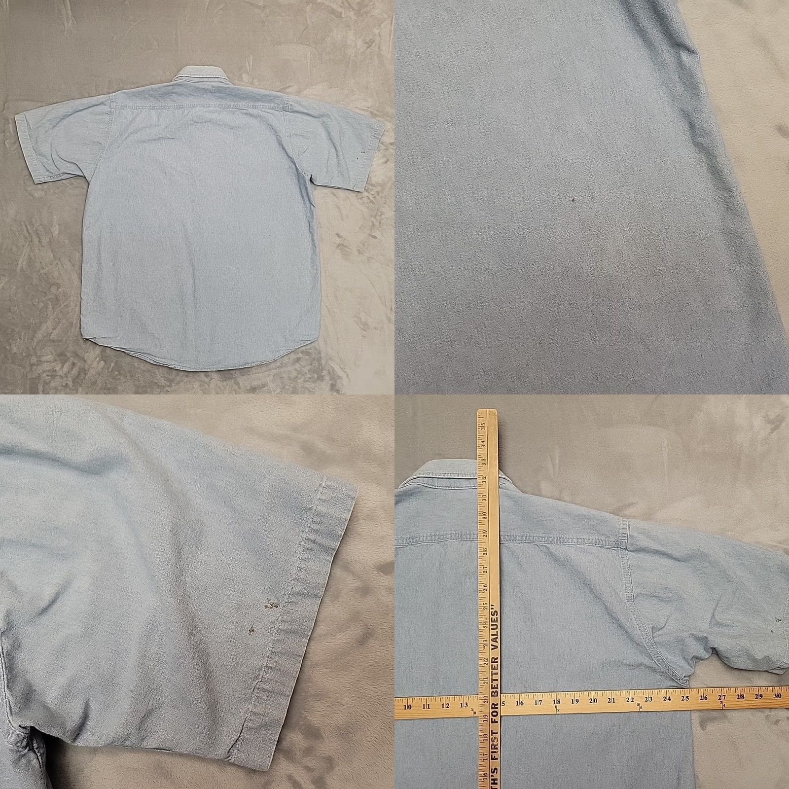 Carhartt Carhartt Shirt Men XL Faded Blue Chambray Button Short Sleeve Work Outdoors Size US XL / EU 56 / 4 - 8 Thumbnail