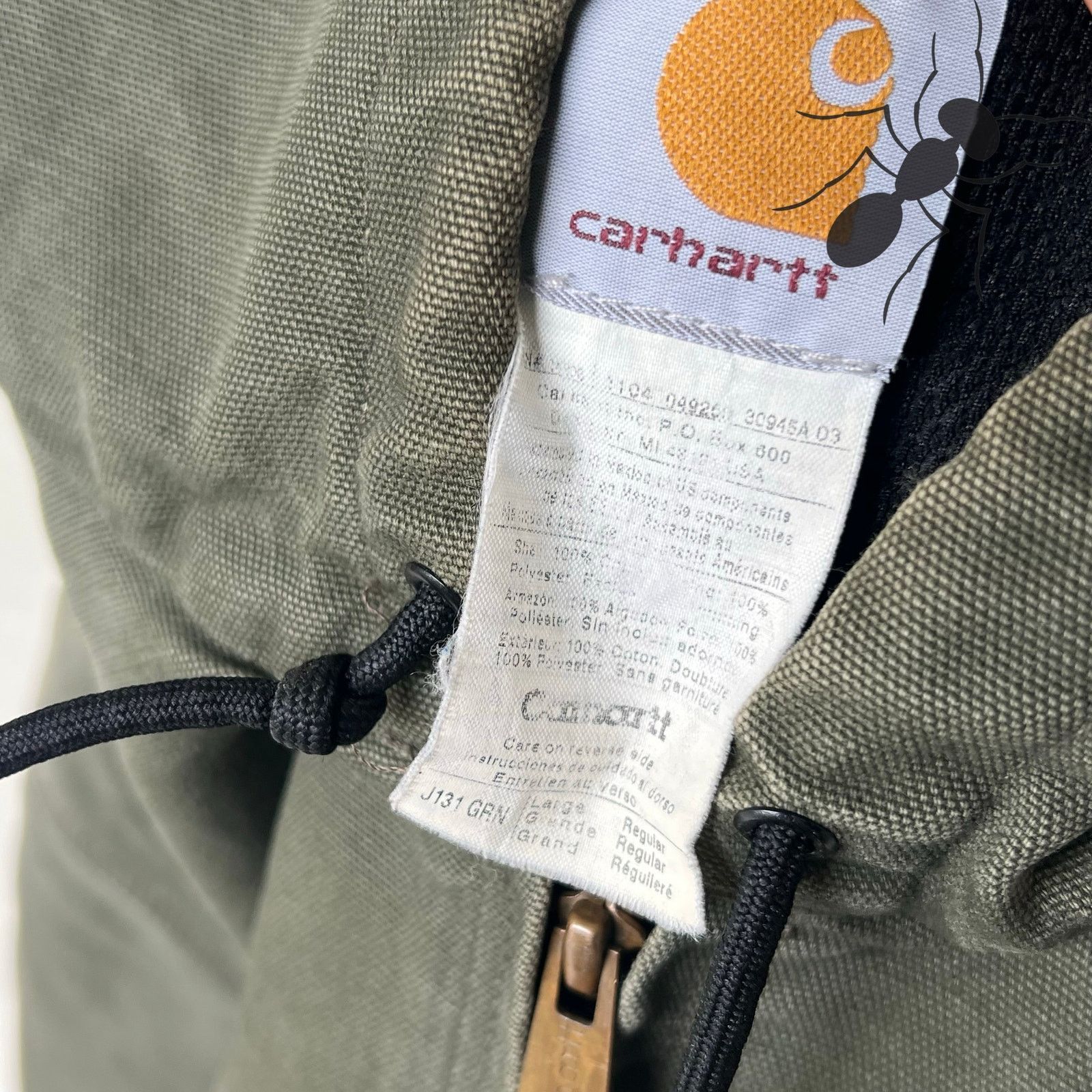 Carhartt × Vintage Carhartt J131 GRN green hooded active work wear jacket Size US L / EU 52-54 / 3 - 4 Thumbnail