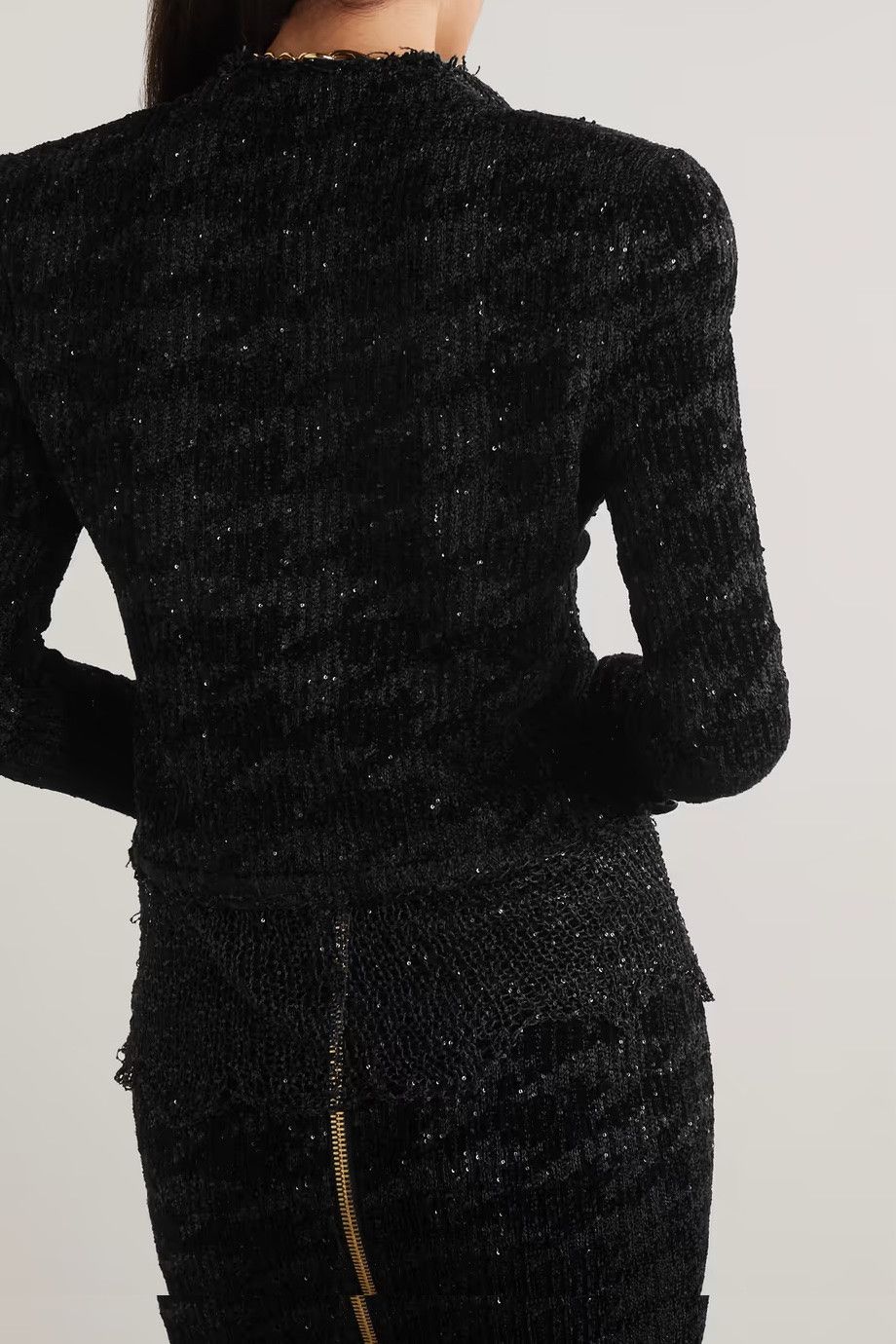 Balmain *NEW* $3500 SPENCER SEQUIN JACQUARD KNIT JACKET Size XS / US 0-2 / IT 36-38 - 4 Thumbnail