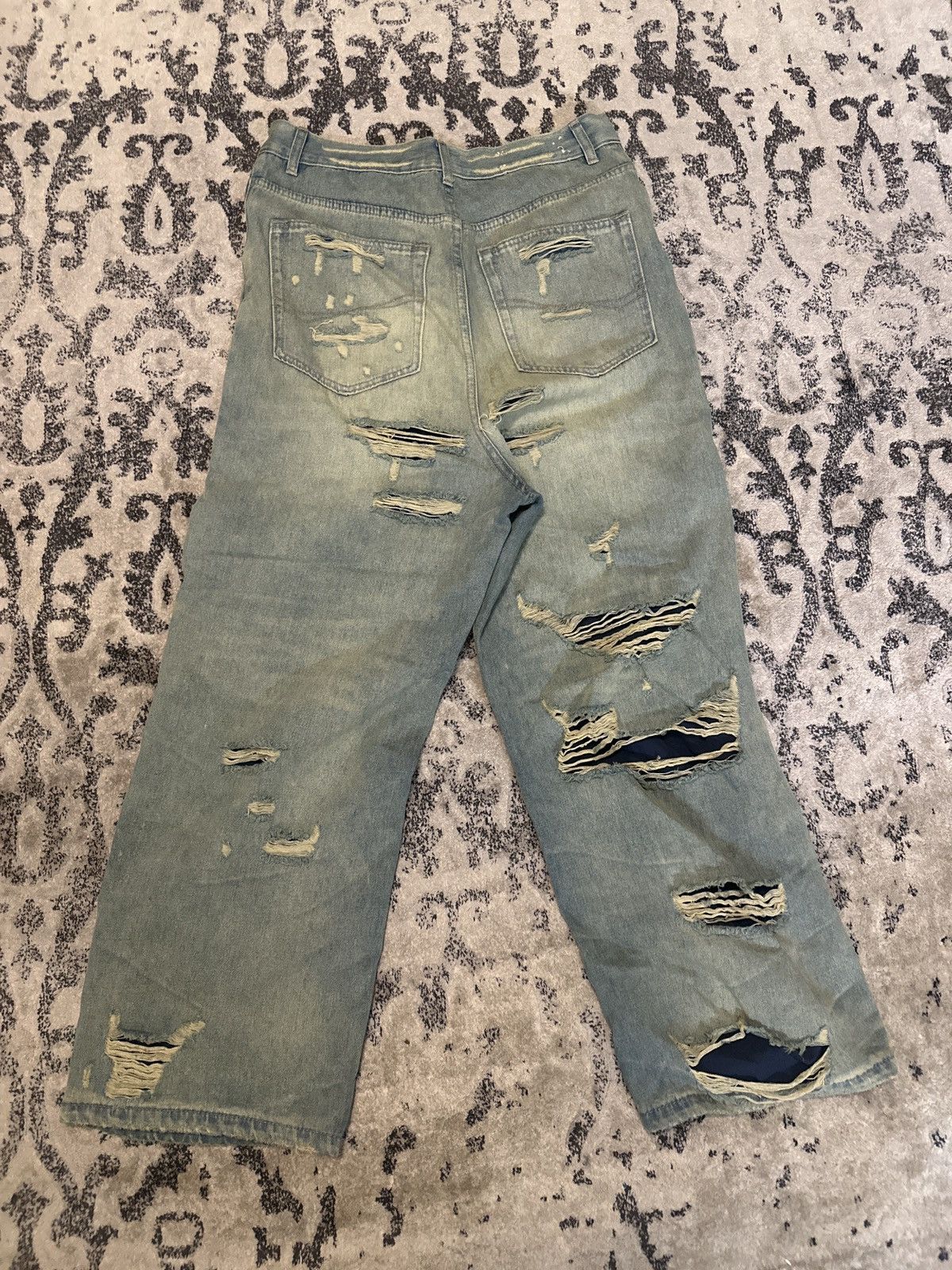 Japanese Brand Custom Ripped Layered Distressed Denim Pants Size US 34 / EU 50 - 6 Thumbnail
