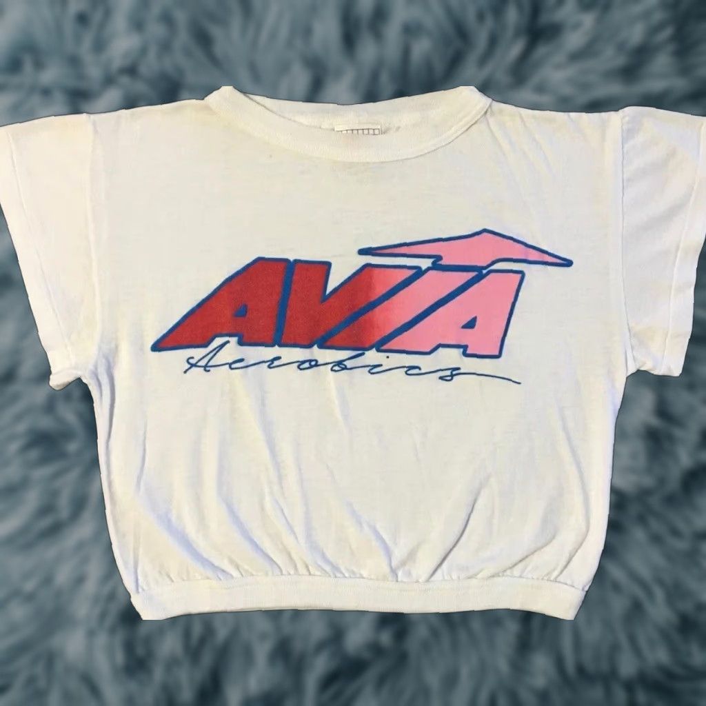 Avia Vtg 80s Avia Faded Crop Shirt M USA Gym Beach Surf Grunge Vaporwave Skate OP 90s Size M / US 6-8 / IT 42-44 - 1 Thumbnail