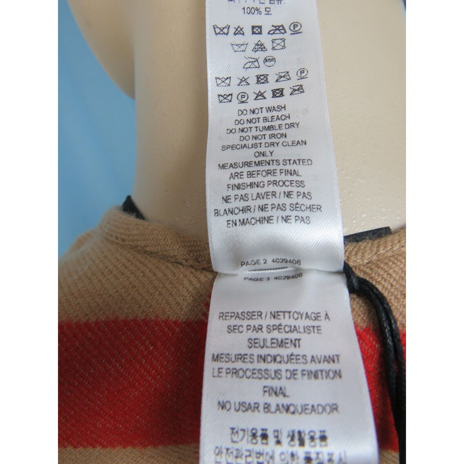 Burberry BURBERRY CHARLOTTE CAMEL WOOL CHECK REVERSIBLE PONCHO ITALY Size ONE SIZE - 13 Thumbnail