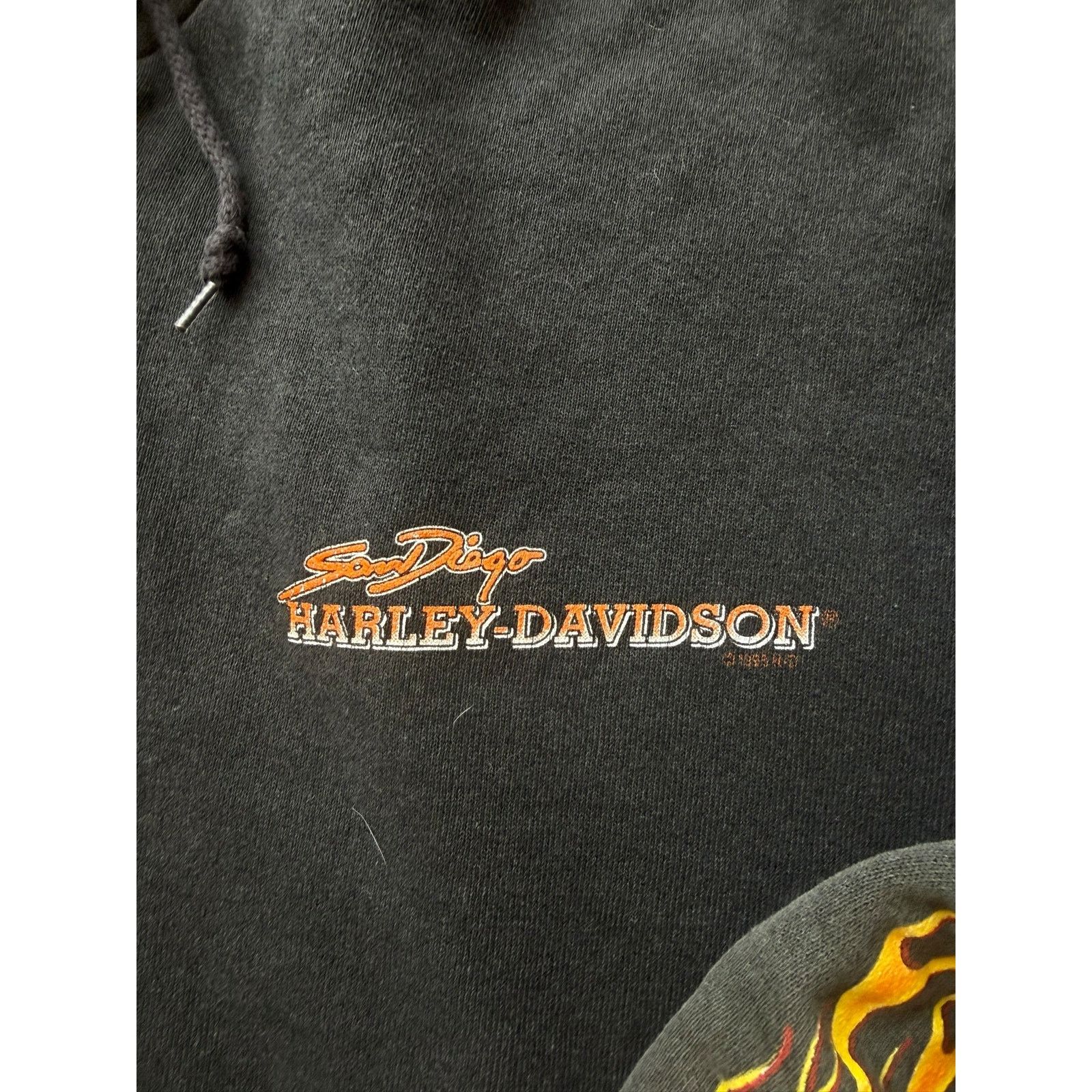Harley Davidson Vintage Faded Harley Davidson San Diego Flame Zip Hoodie Size US XXL / EU 58 / 5 - 5 Thumbnail