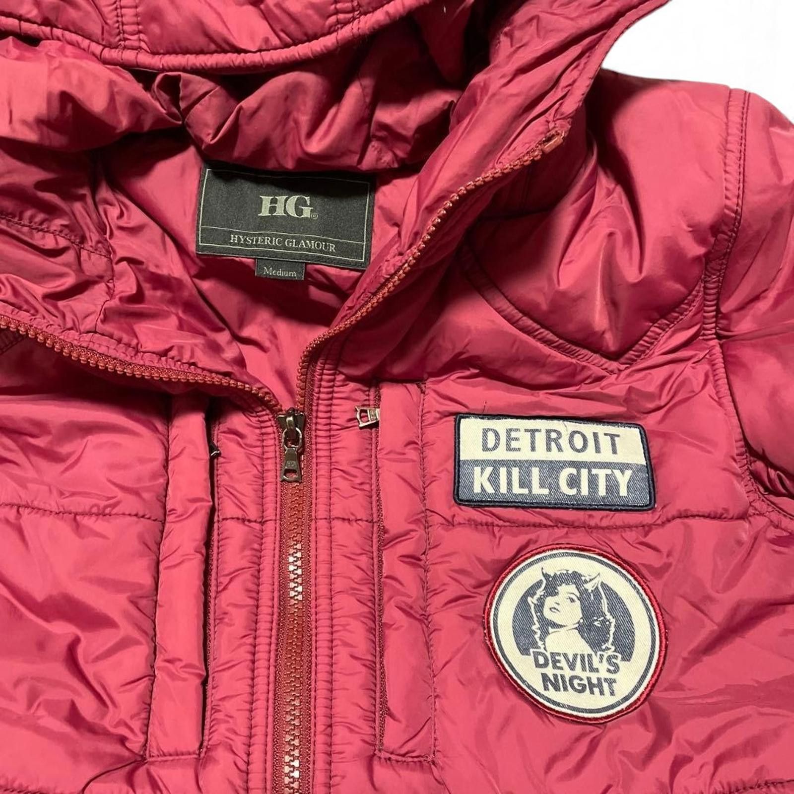Hysteric Glamour Hysteric Glamour - Quilted Hooded Jacket Burgundy Size US M / EU 48-50 / 2 - 3 Thumbnail