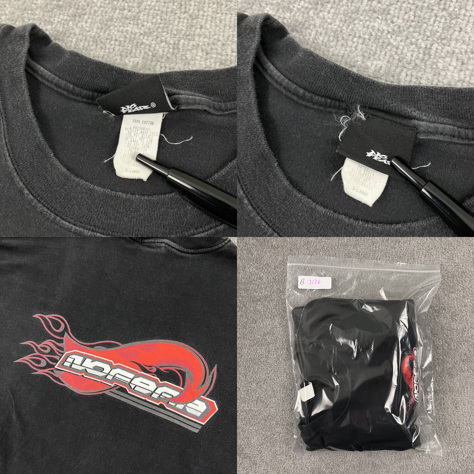 No Fear VTG No Fear Graphic T-Shirt Mens XL Faded Black Skater Grunge Sleeve Flames 90s Size US XL / EU 56 / 4 - 8 Thumbnail