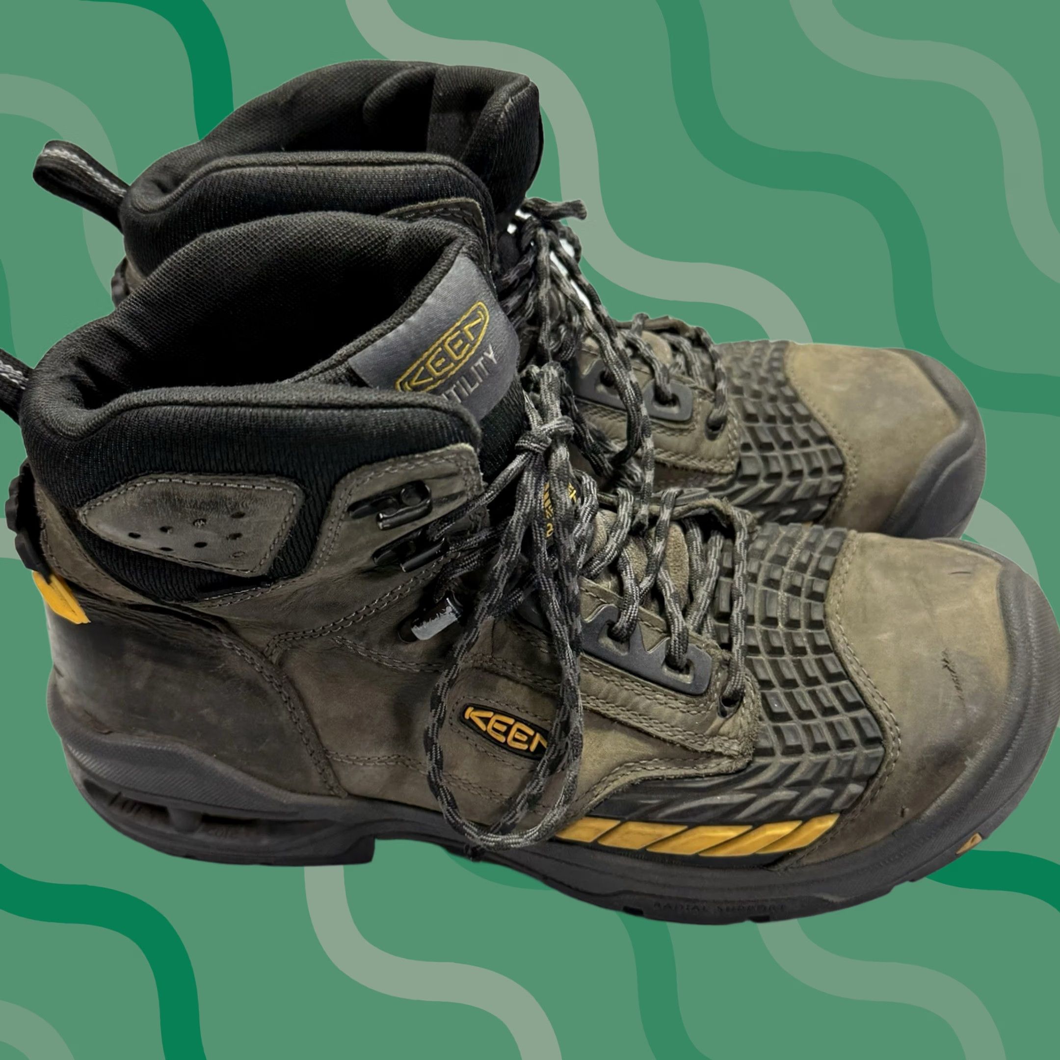 KEEN KEEN Utility Troy Waterproof Work Boots 11.5 Composite Toe Heavy Duty Mens Leather Gray Combat USA Logo Shoes Boots Size US 12 / EU 45 - 1 Thumbnail