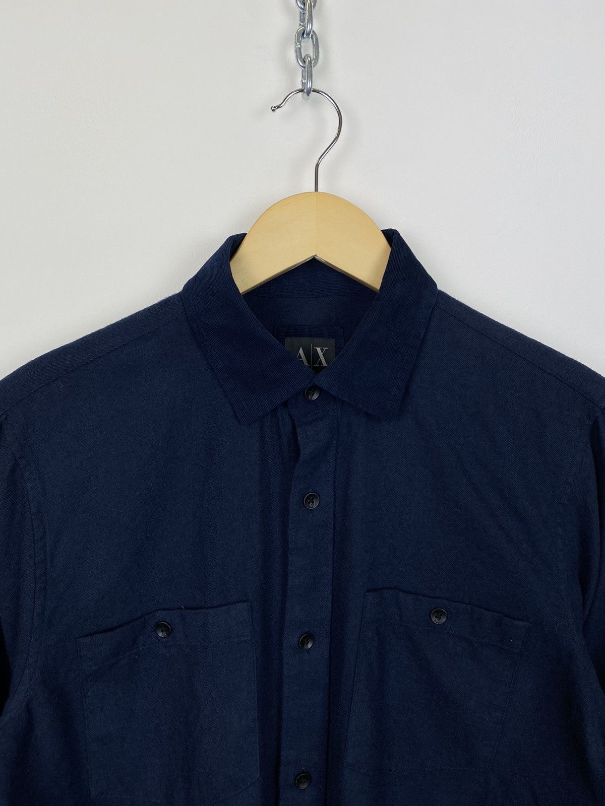 Armani Armani Exchange Fitted Casual Shirt Buttons-Up Luxury Brand Size US M / EU 48-50 / 2 - 2 Thumbnail