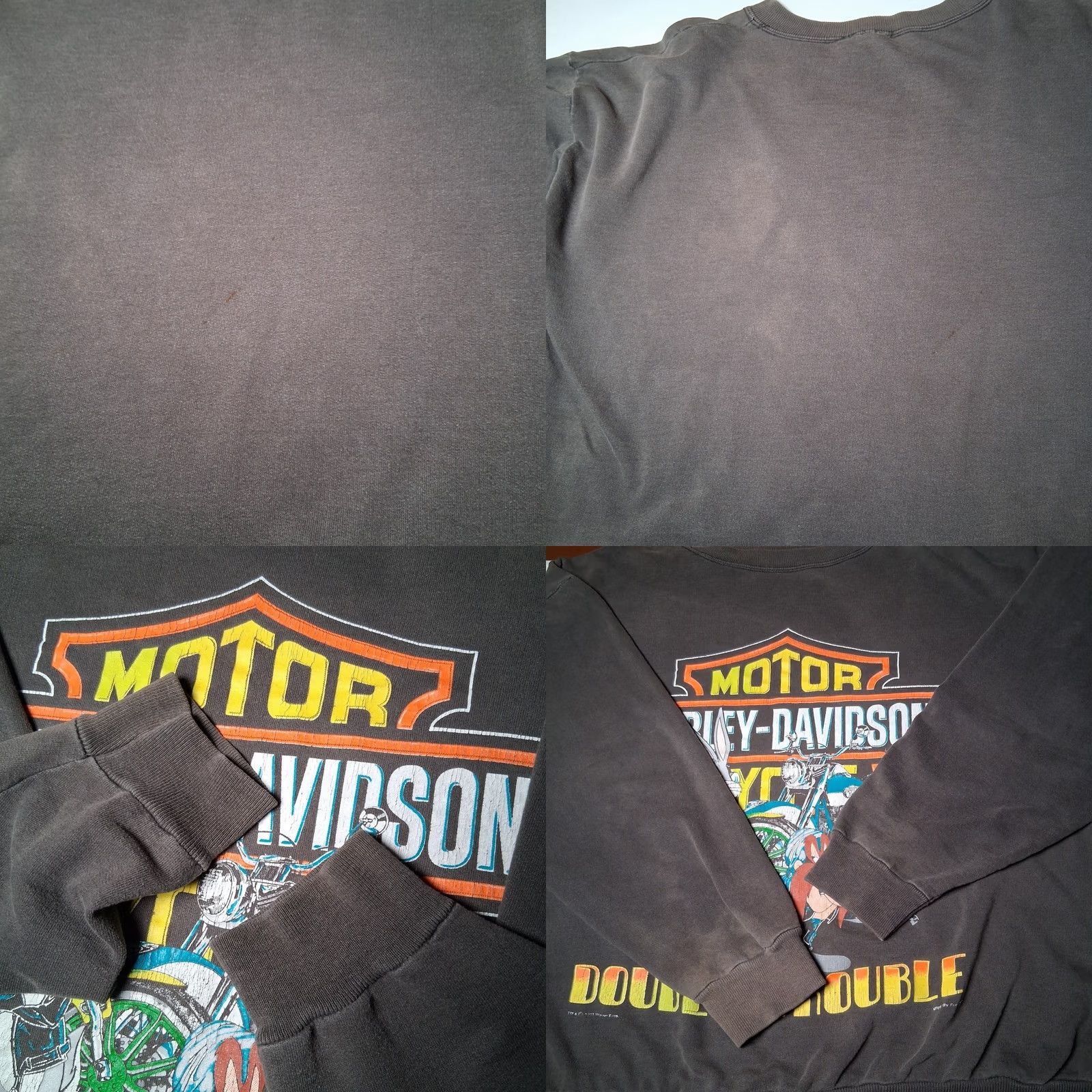 Harley Davidson VINTAGE Harley-Davidson Sweatshirt Crewneck Mens L Black Distressed Bugs Bunny Yosemite Sam Graphic Size US L / EU 52-54 / 3 - 9 Thumbnail