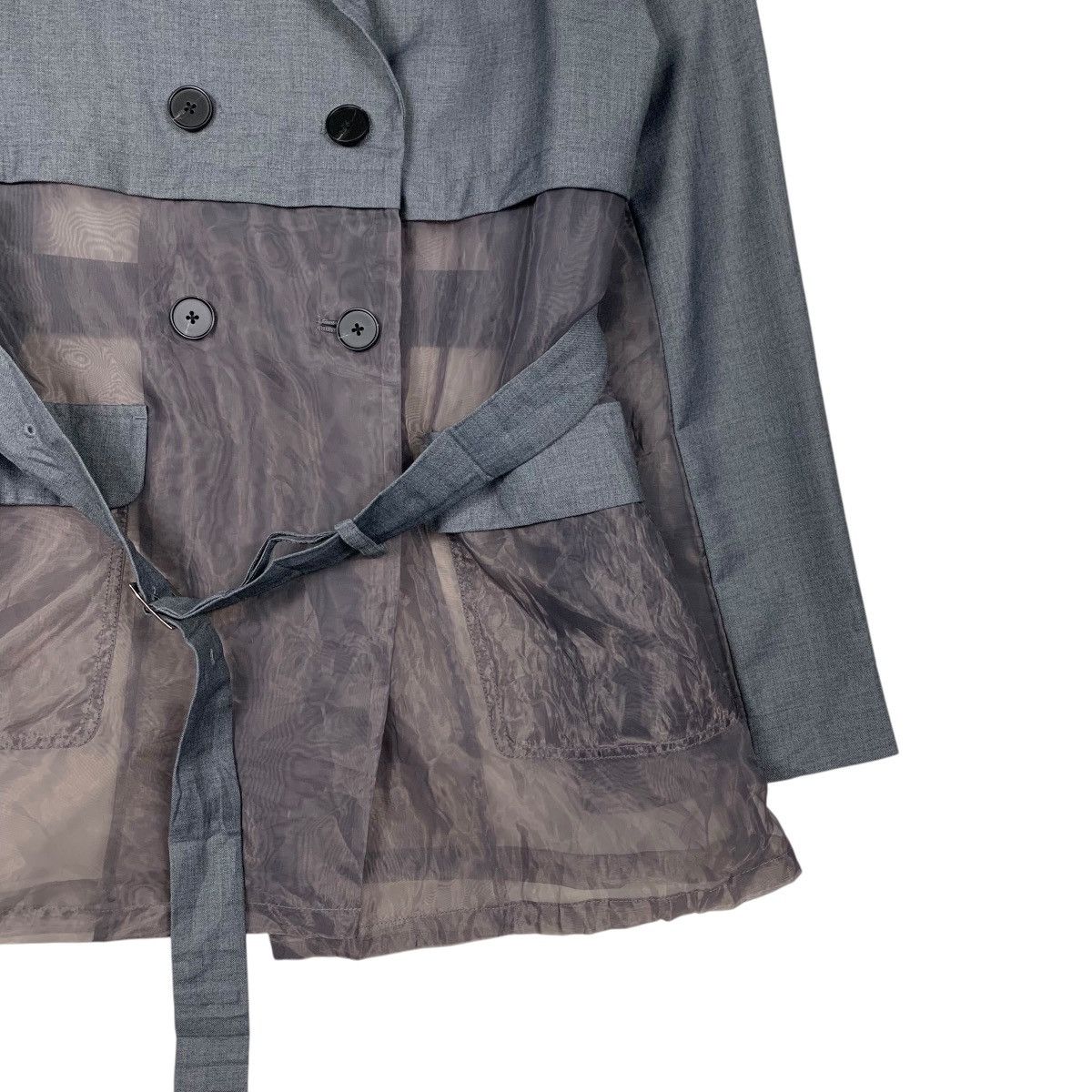 HARE HARE Double Breast Belted Coat Hybrid Design #2256-C100 Size ONE SIZE - 4 Thumbnail