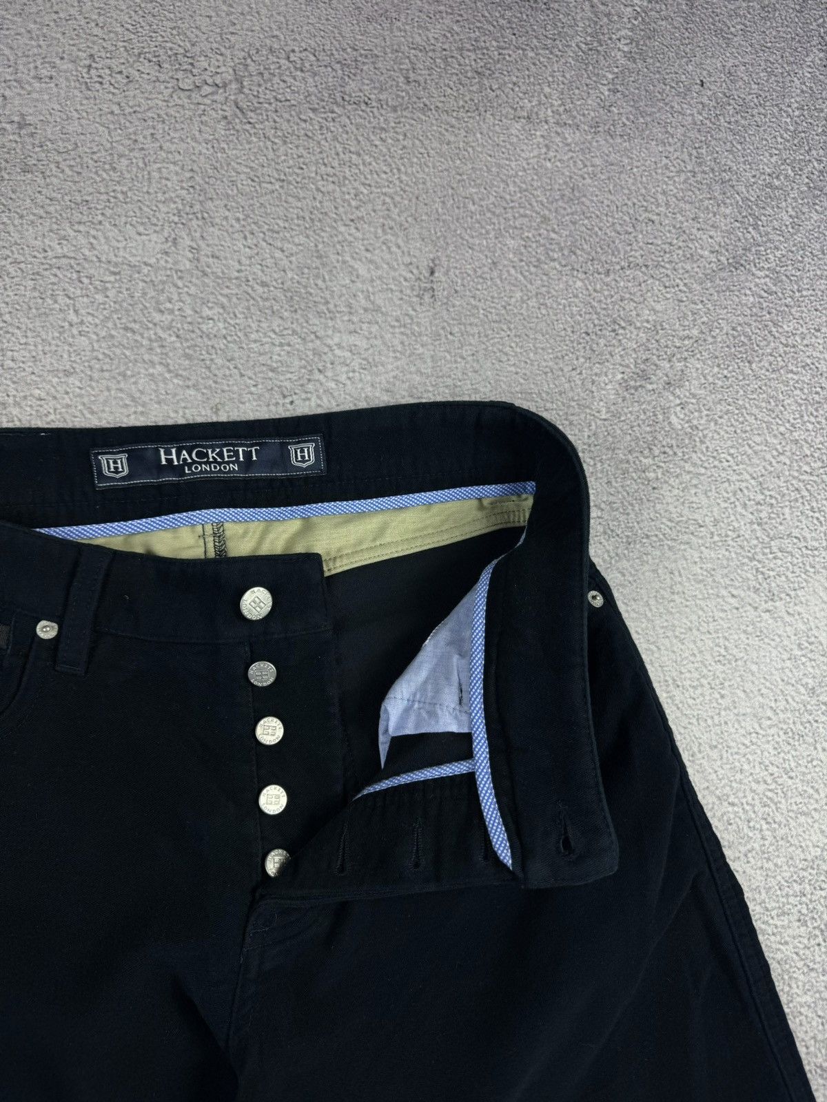 Hackett HACKETT London Velour Cotton Navy Blue Chino Pants Trousers Size US 31 - 12 Thumbnail