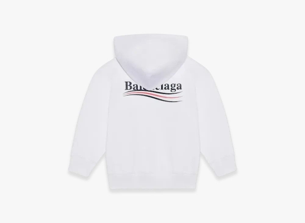 Balenciaga o1srvl11e0426 Size: 4 / KIDS Political Campaign Hoodie White Size US XXS / EU 40 - 2 Thumbnail