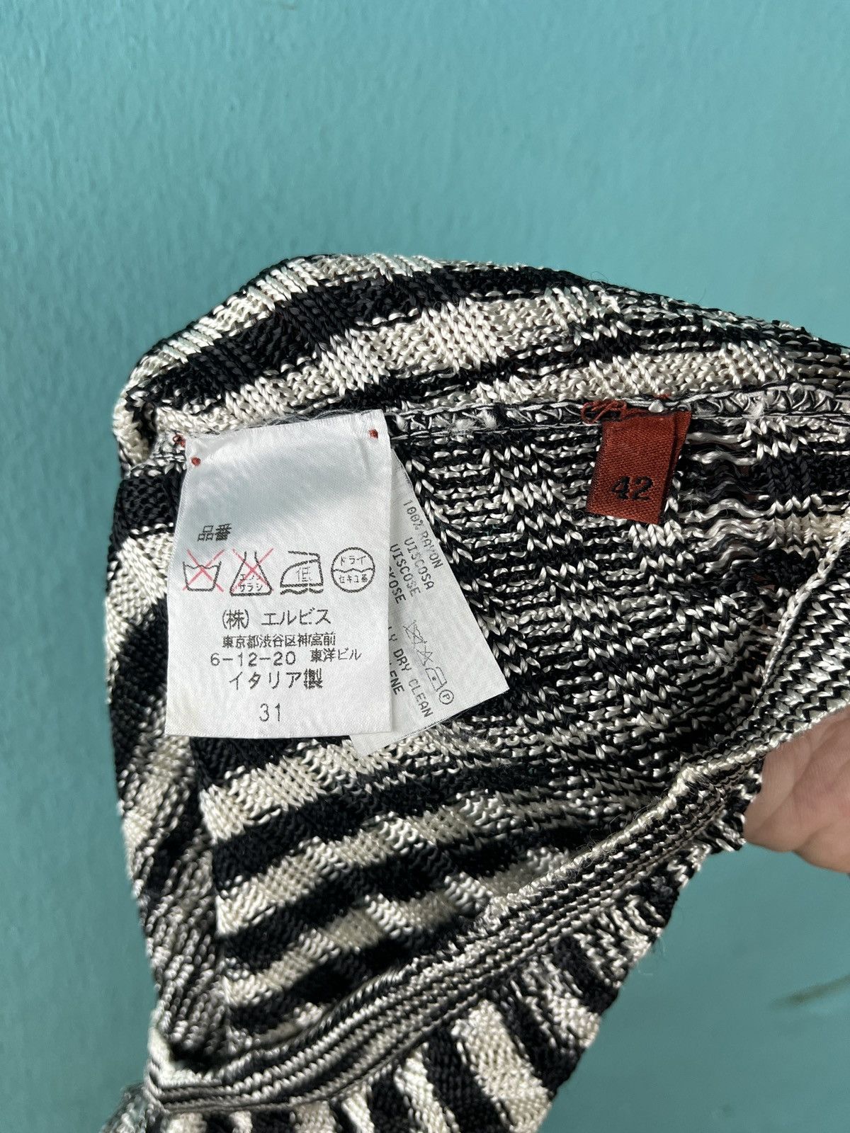 Missoni × Vintage Missoni Knit Black and White Skirt Made in Italy Size 28" / US 6 / IT 42 - 7 Thumbnail
