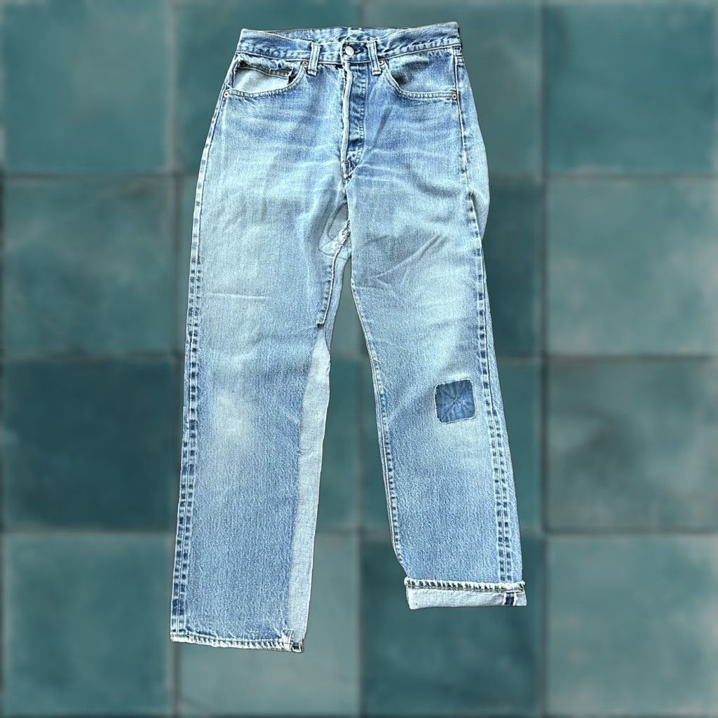 Levi's Levis 501 XX Jeans Vintage 80s 70s Redline Selvedge USA Blue Denim Cotton Button Jean Straight Mens 28 Inseam 29 Rise Mid 10-12 Size US 28 / EU 44 - 1 Thumbnail