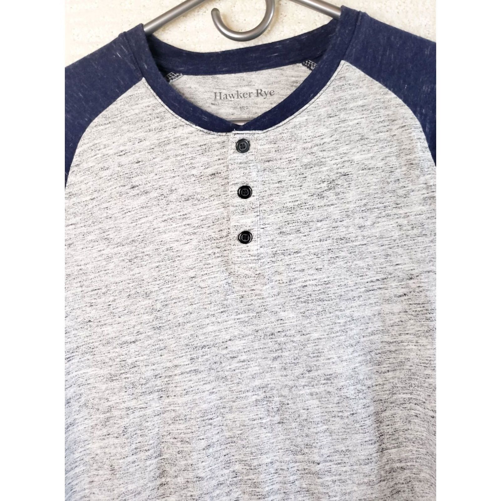 Vintage VINTAGE Hawker Rye Shirt Henley Baseball Style Long Sleeve 3/4 Sleeve Mens XLT Gray Blue NWOT Size US XL / EU 56 / 4 - 3 Thumbnail