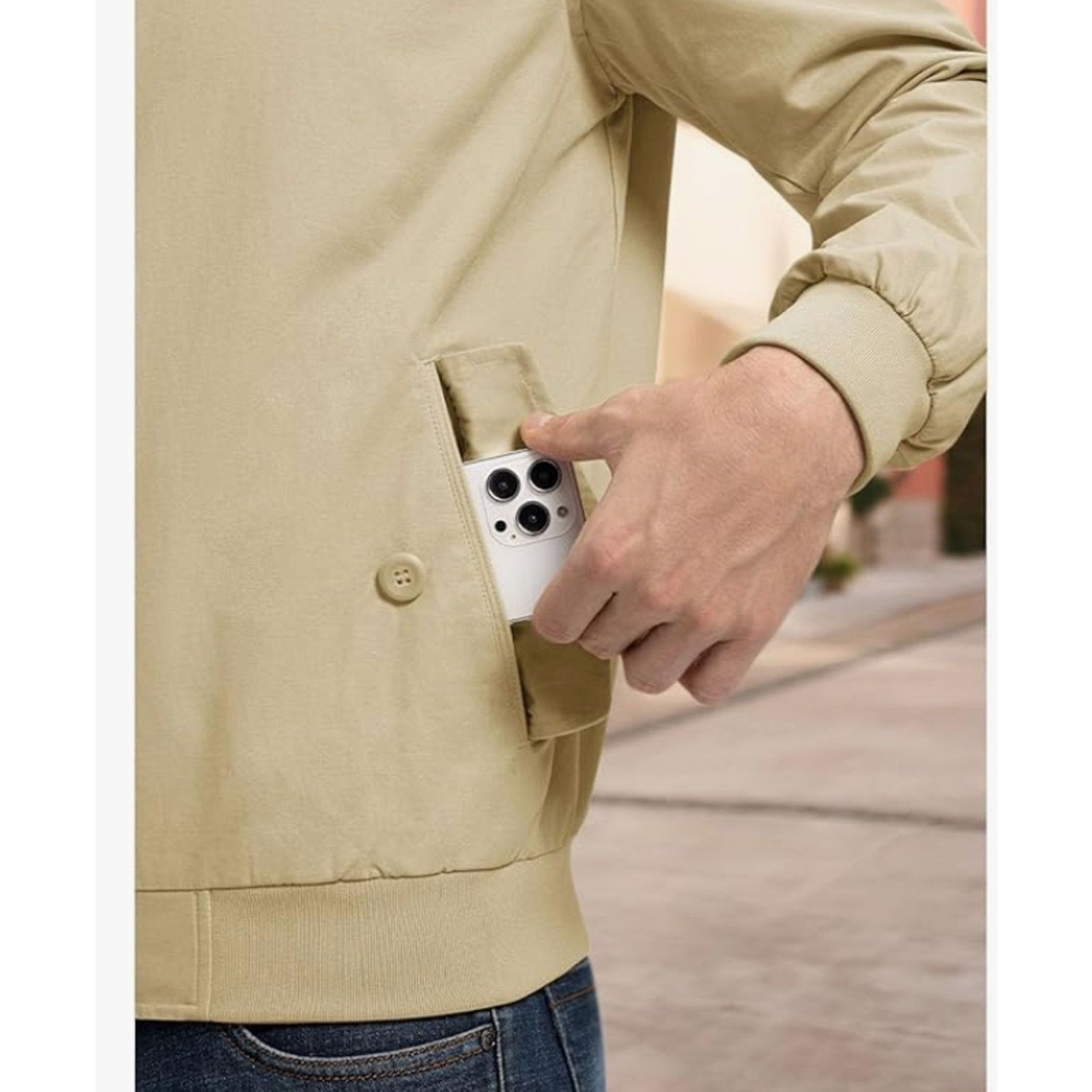 The Unbranded Brand Men's Bomber Jacket Cotton Full Zip SIZE LARGE Size US XL / EU 56 / 4 - 7 Thumbnail