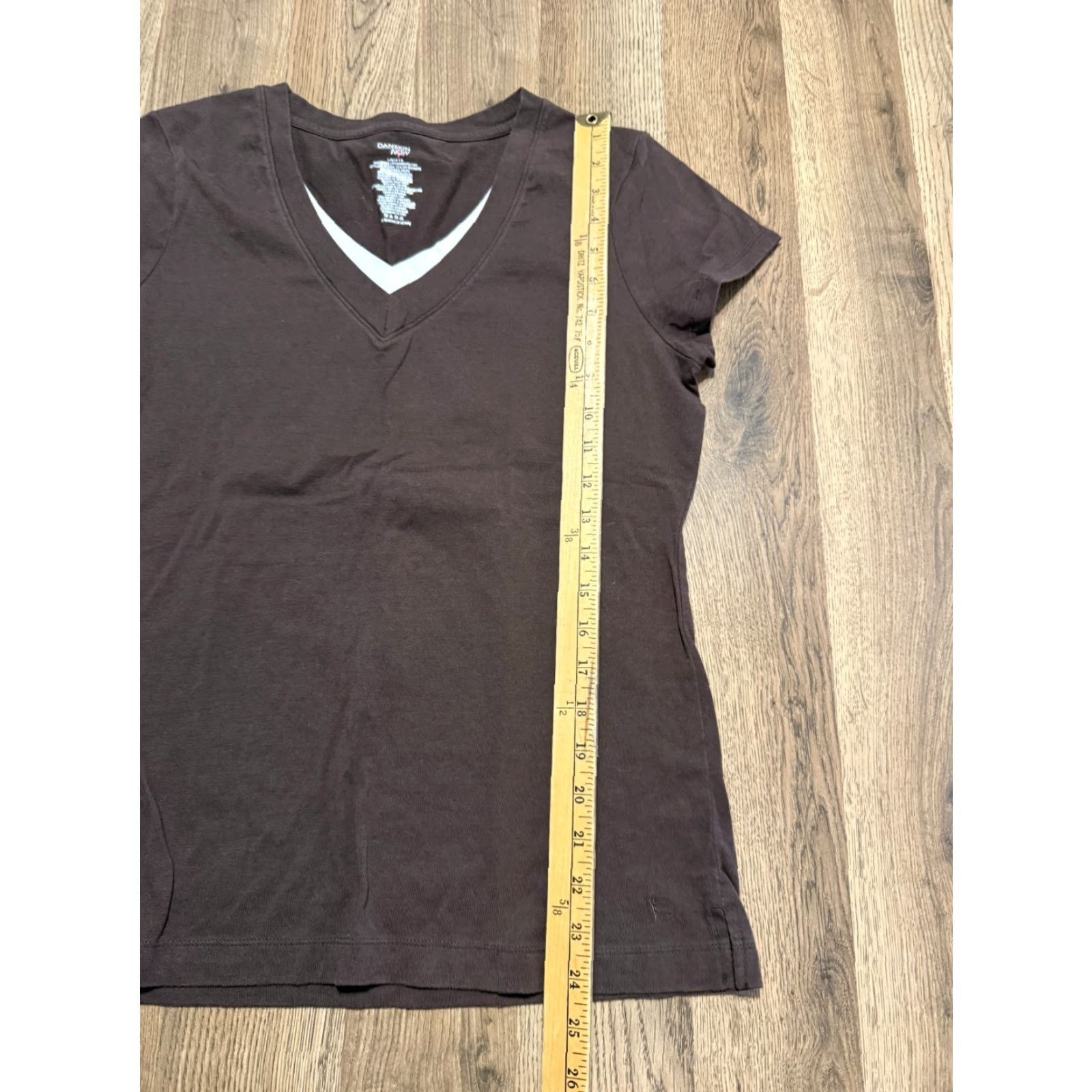 Vintage Danskin Shirts Women's Large Brown Short Sleeve V-Neck Lightweight Casual Size L / US 10 / IT 46 - 5 Thumbnail