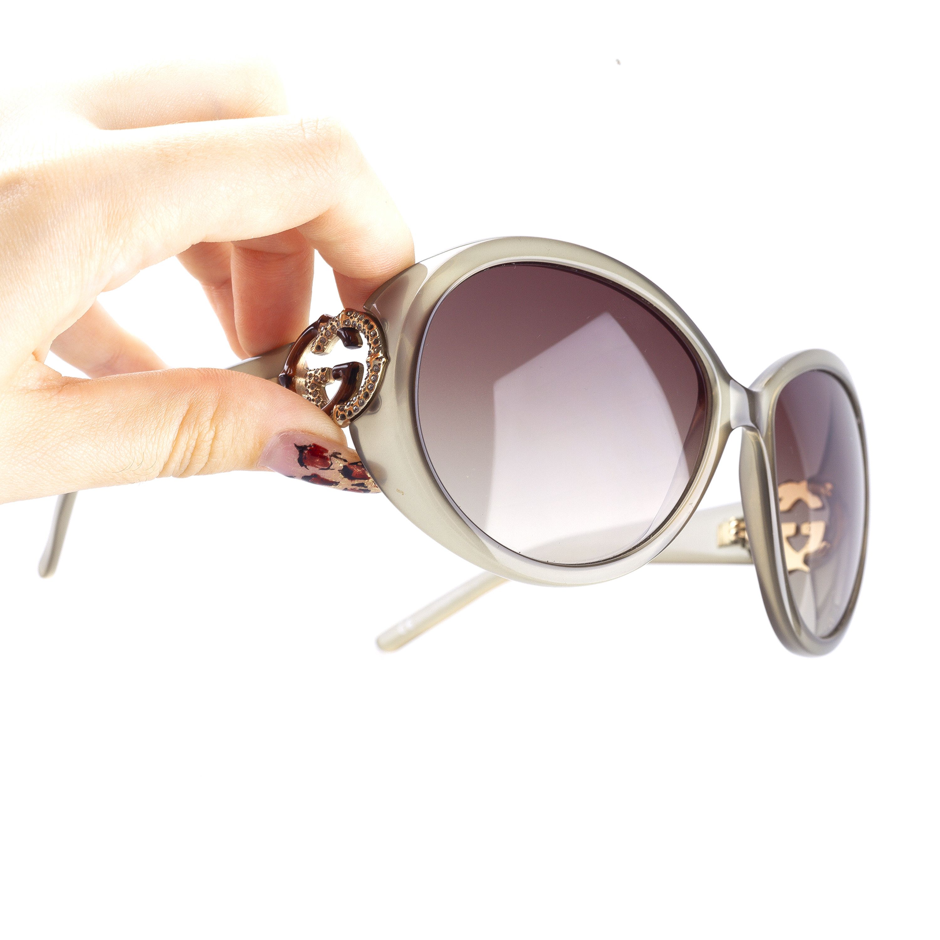 Gucci Gucci GG 3069/S U5MYY Clear Green Vintage Bamboo Sunglasses Size ONE SIZE - 8 Thumbnail